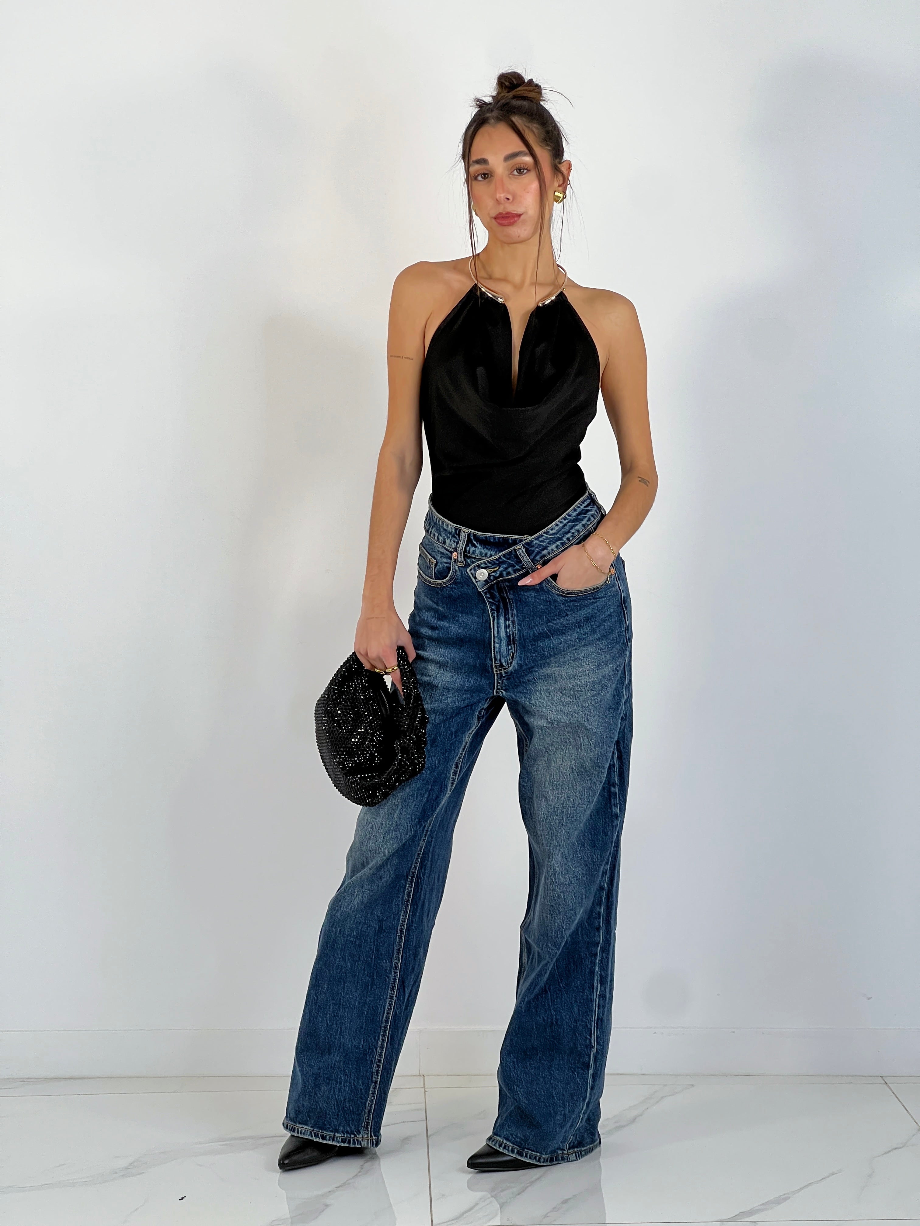 Jeans denim cintura cruzada - Zebra&Maduixa®