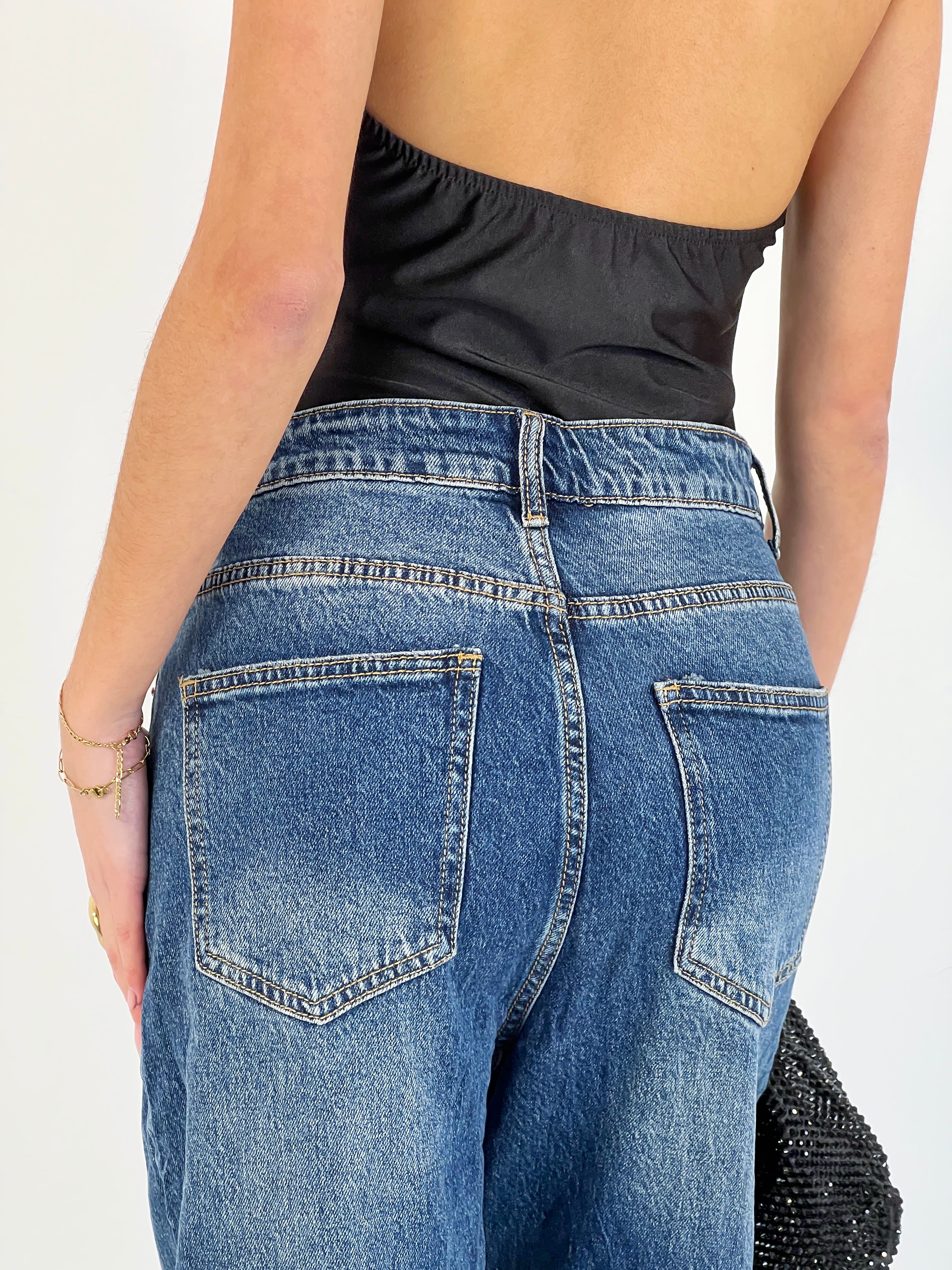 Jeans denim cintura cruzada - Zebra&Maduixa®