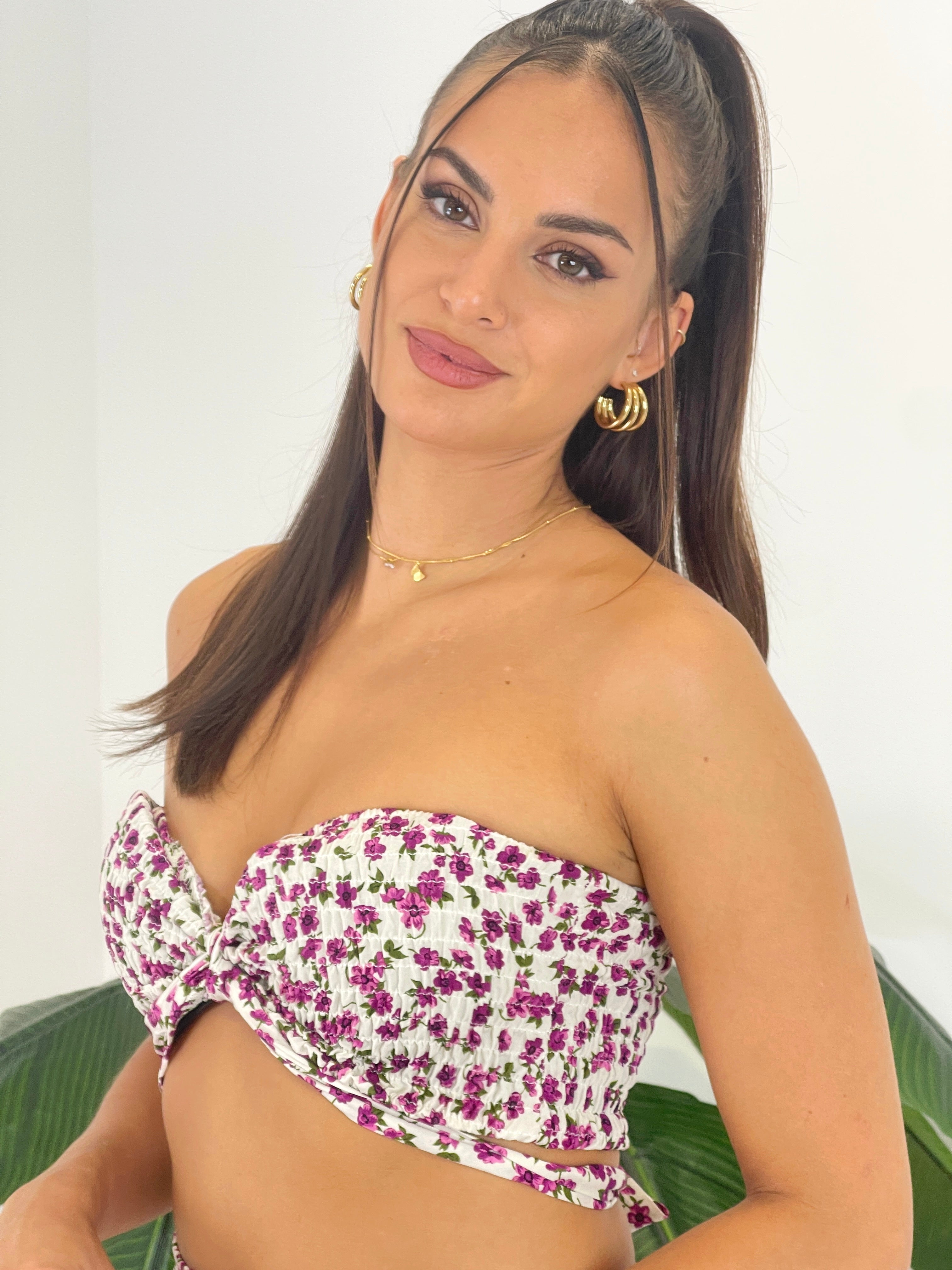 Crop top estampado floral - Zebra&Maduixa®