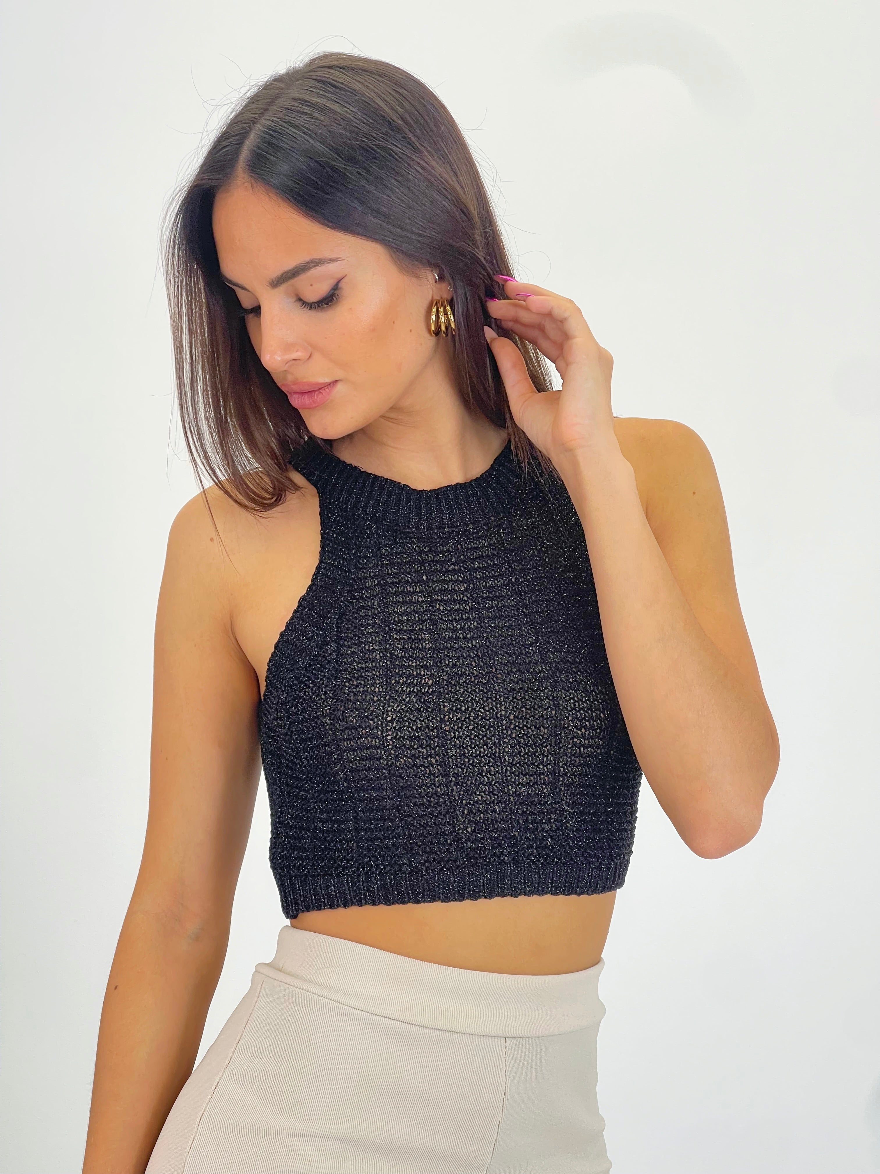 Crop top croché lurex - Zebra&Maduixa®