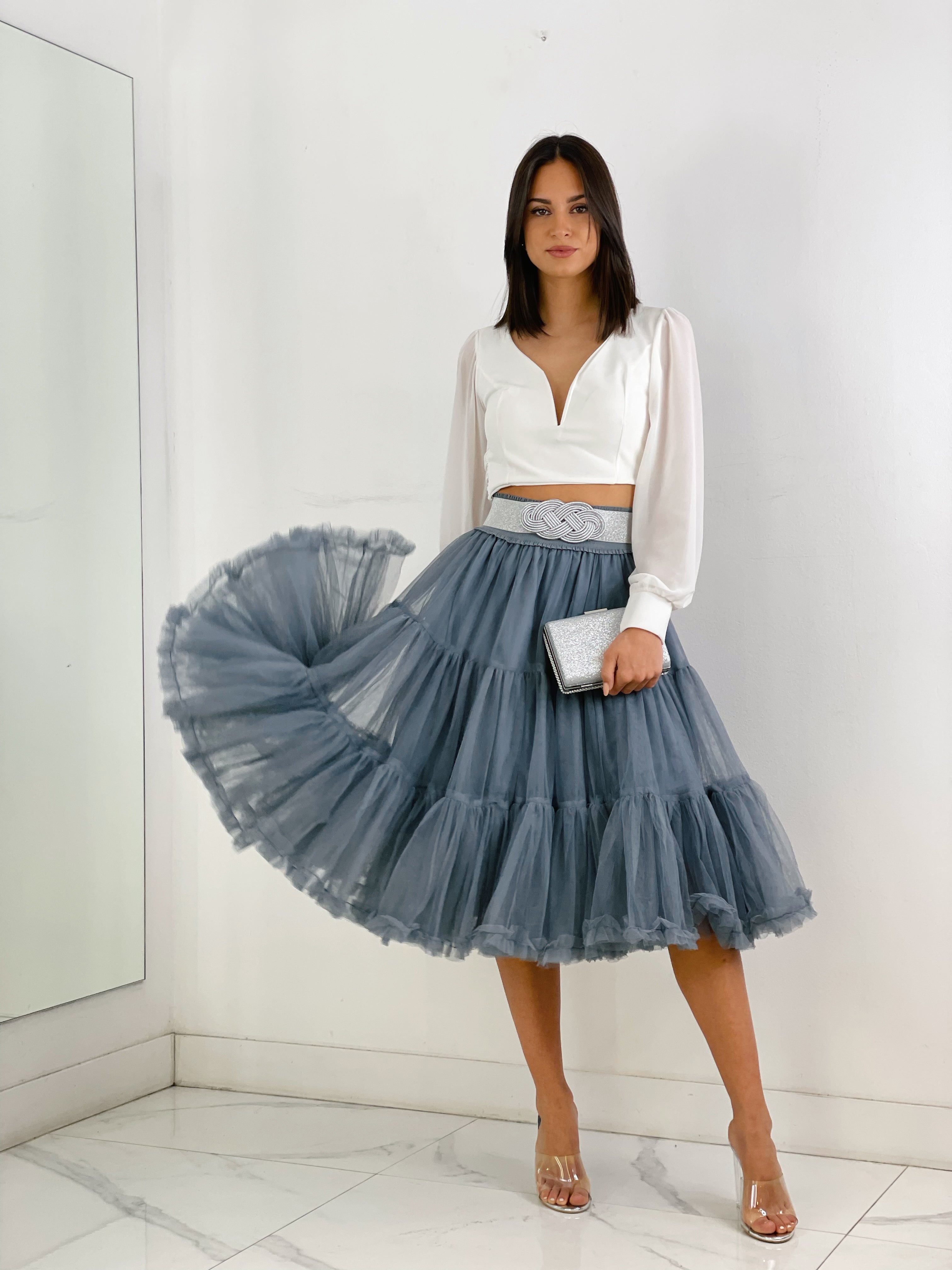 Falda tul midi con volantes - Zebra&Maduixa®