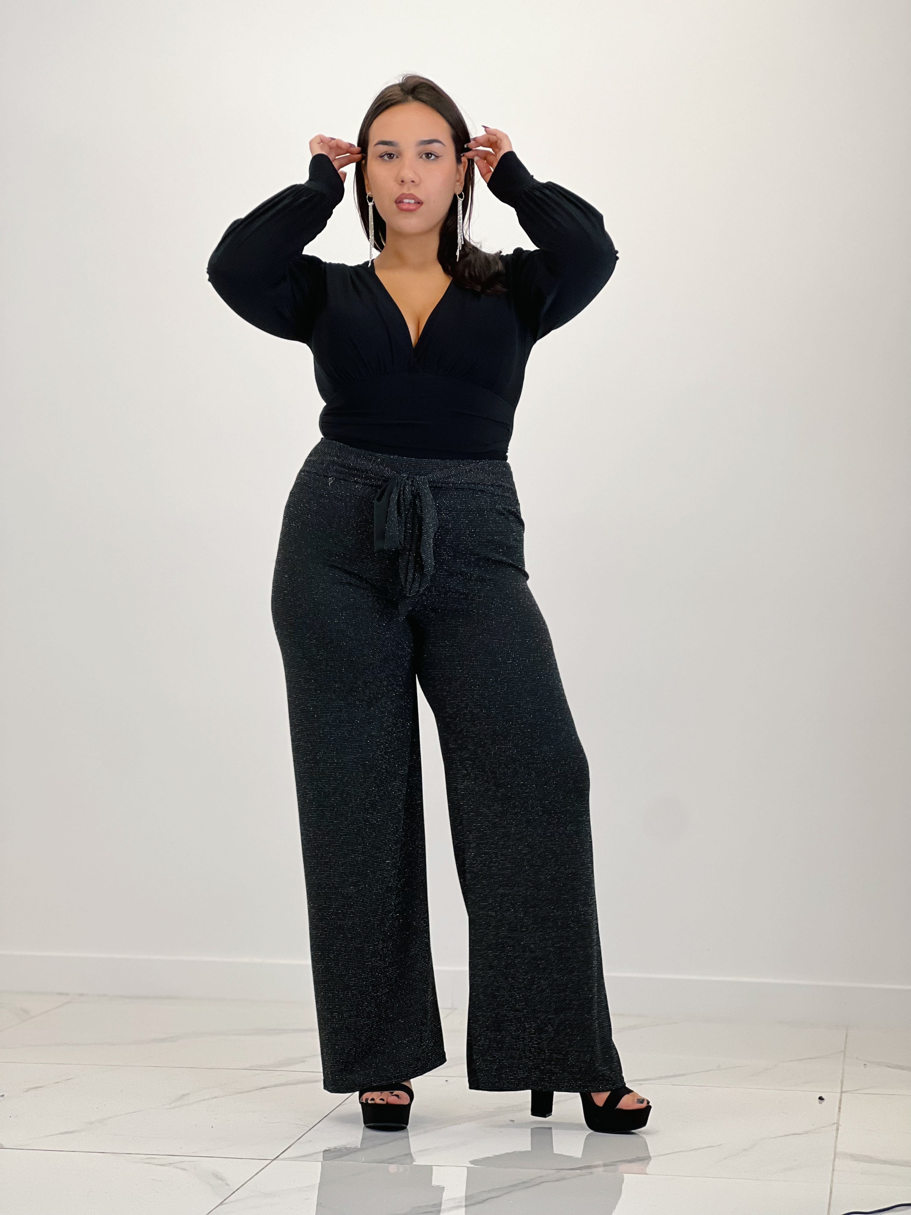 Pantalone lucido fluido