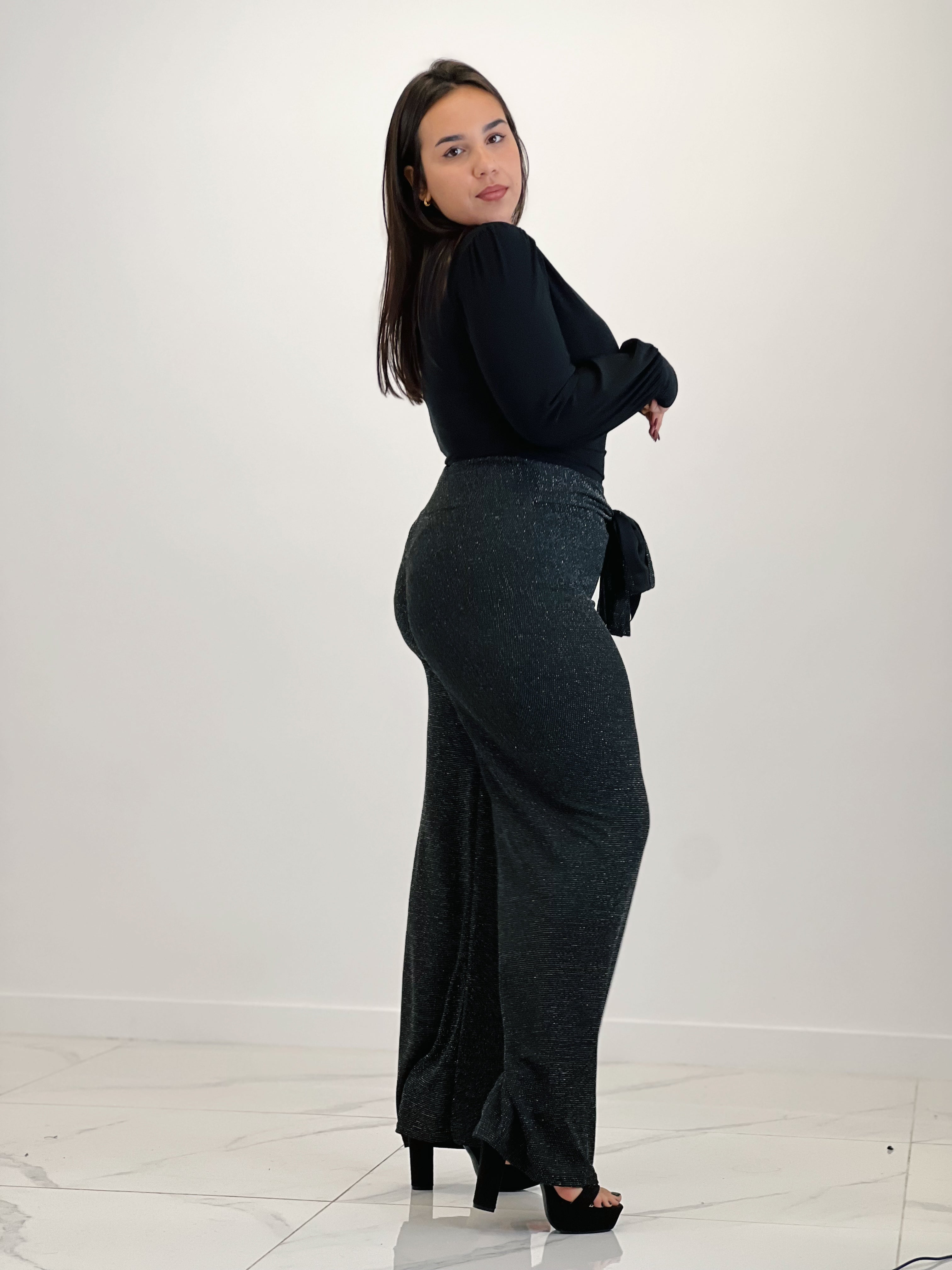Pantalone lucido fluido