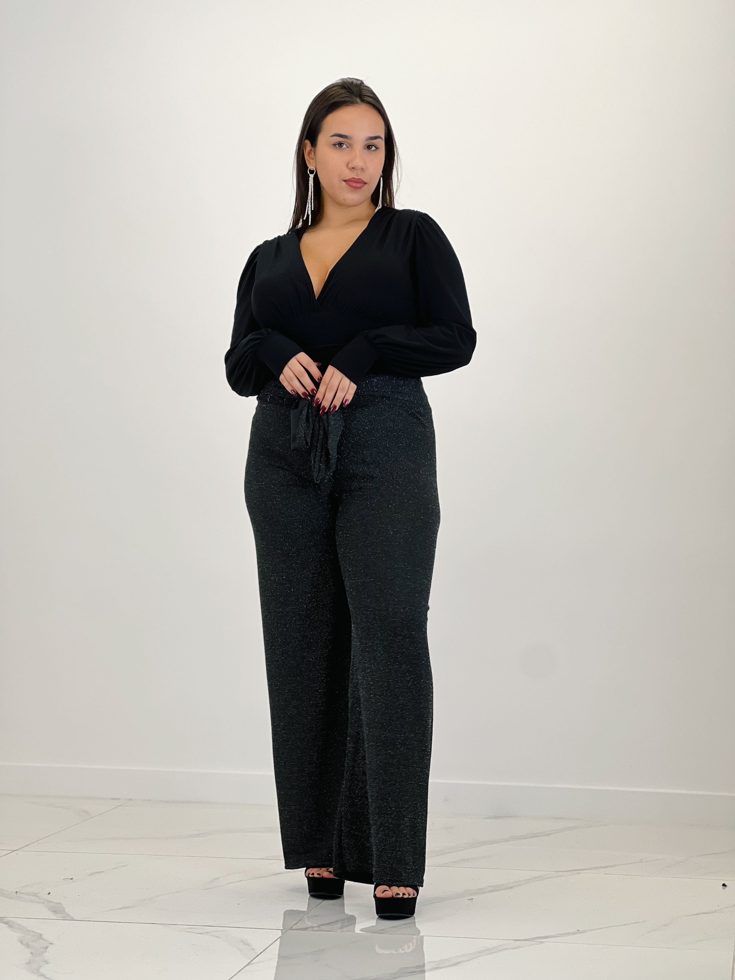 Pantalone lucido fluido