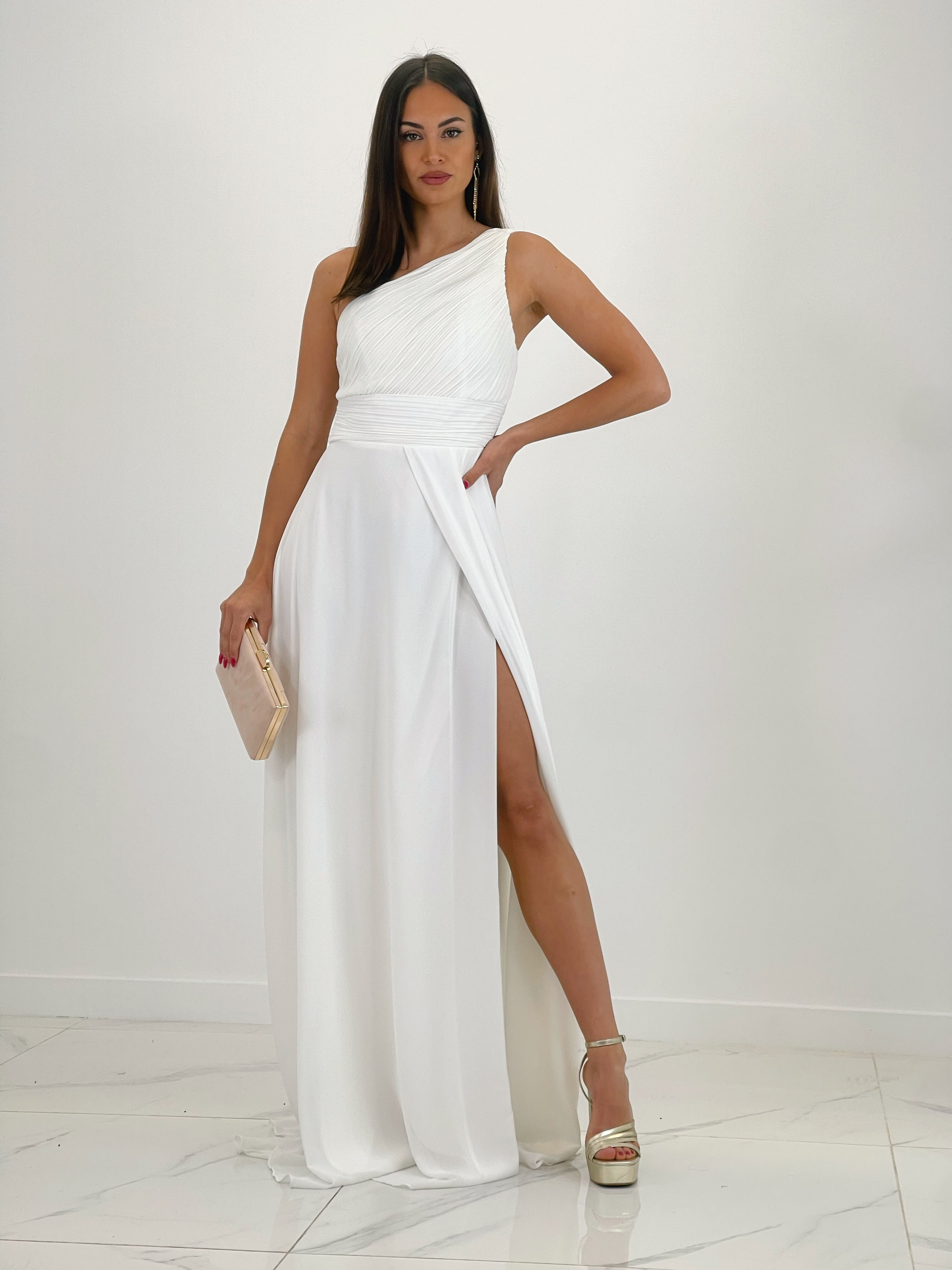 Vestido drapeado romano Julia Blanco - Zebra&Maduixa®