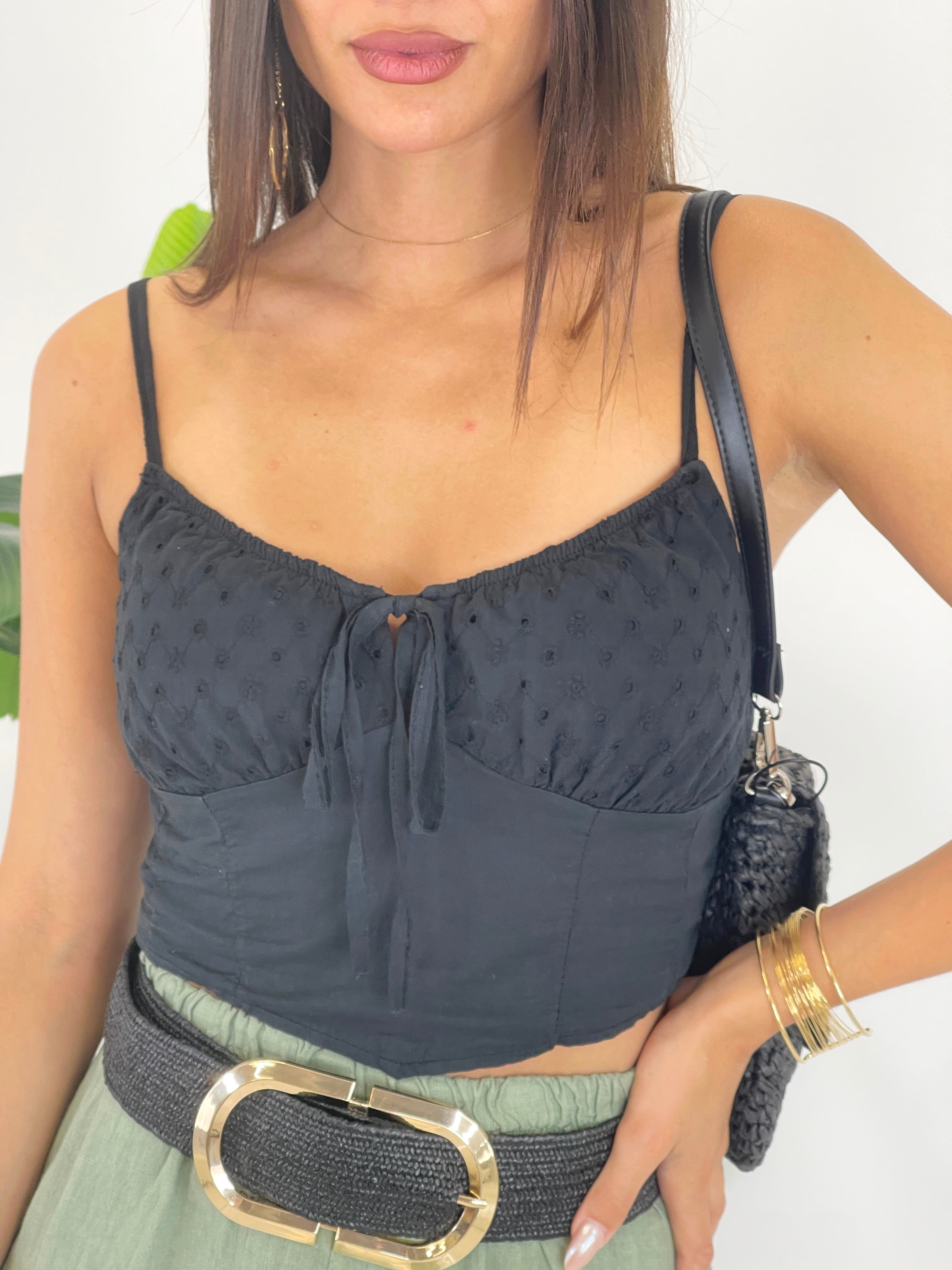 Top corsé brodé Binibeca