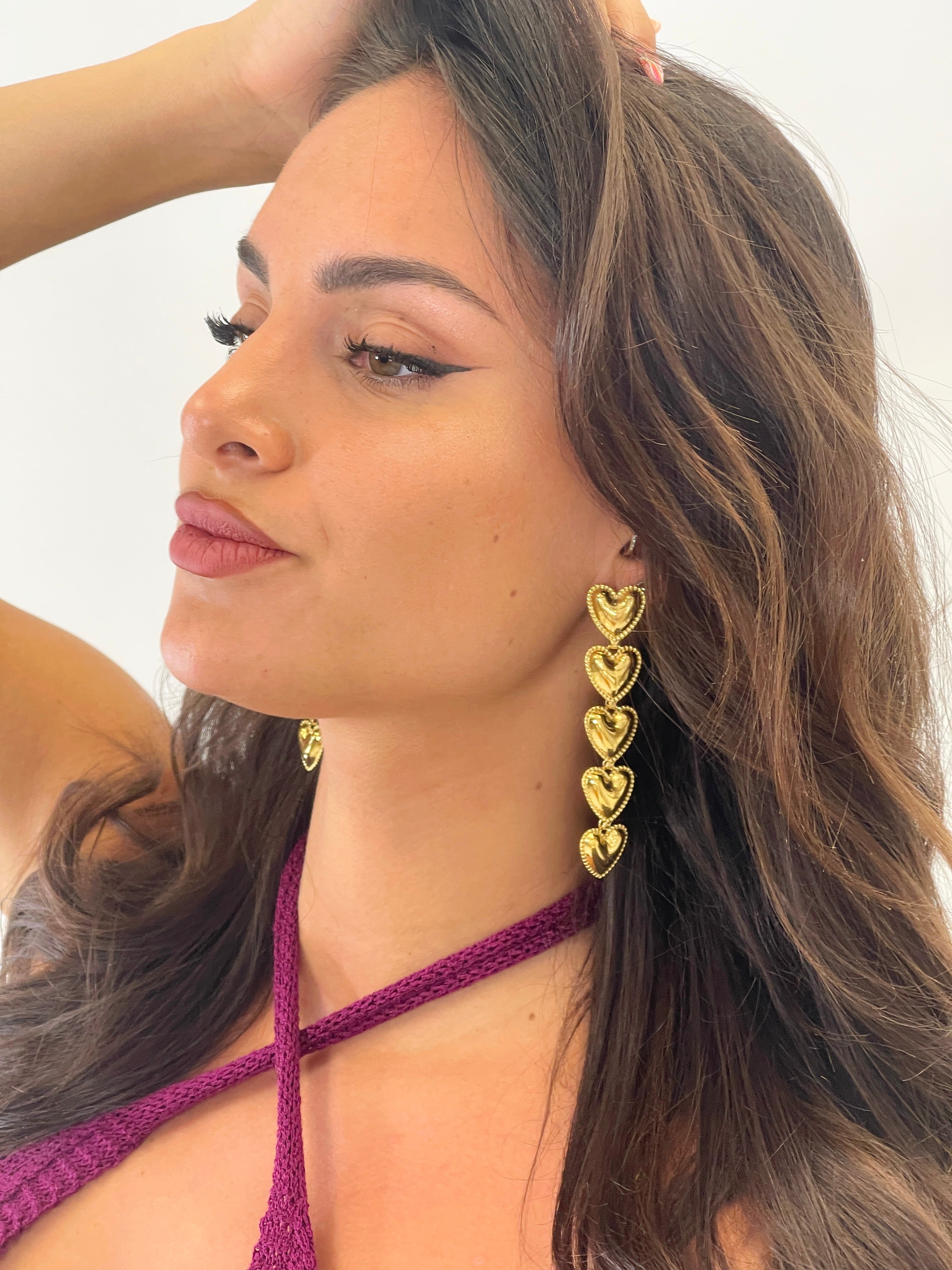 Hanging heart earrings