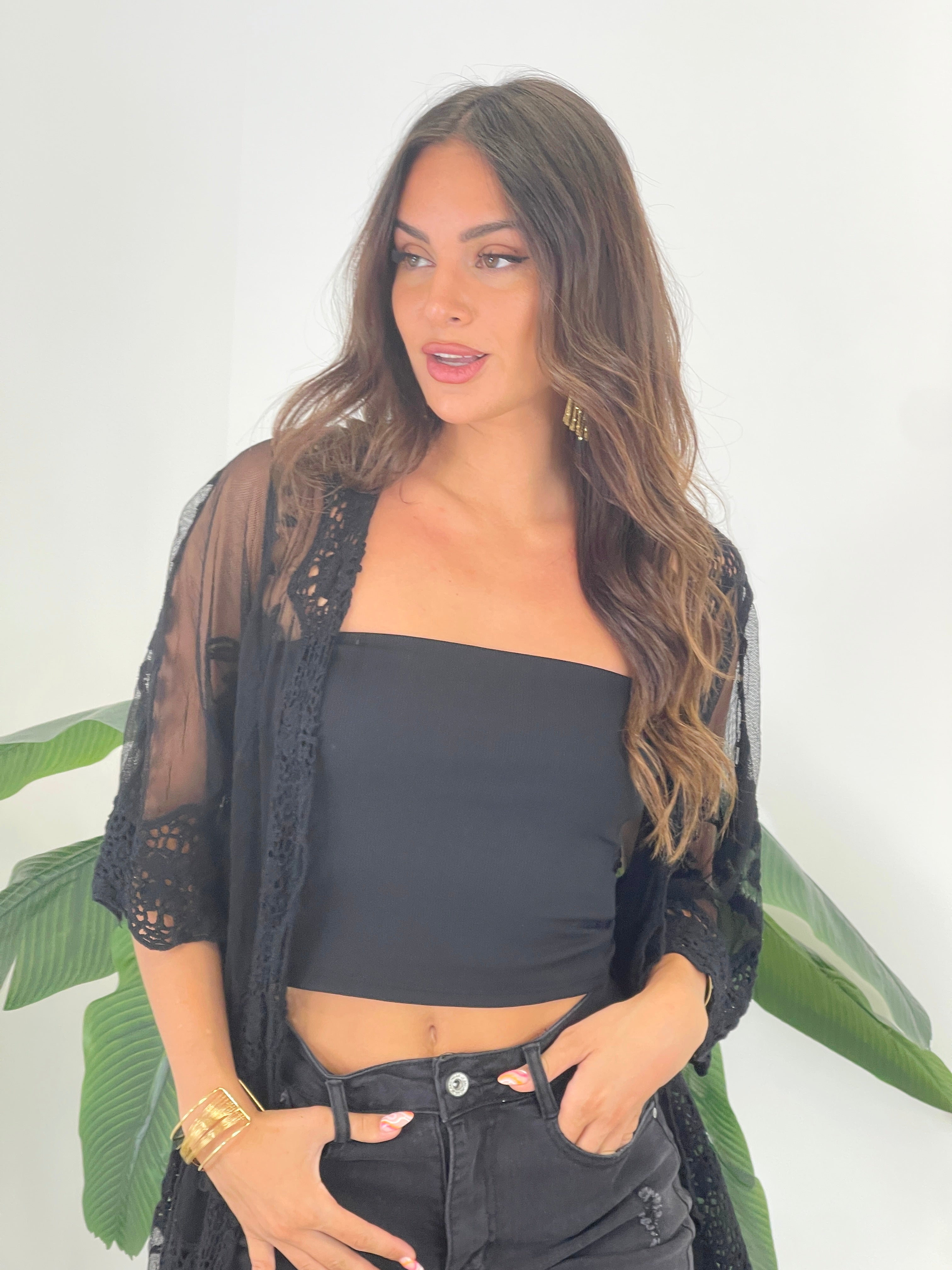 Kimono largo calado bordado - Zebra&Maduixa®