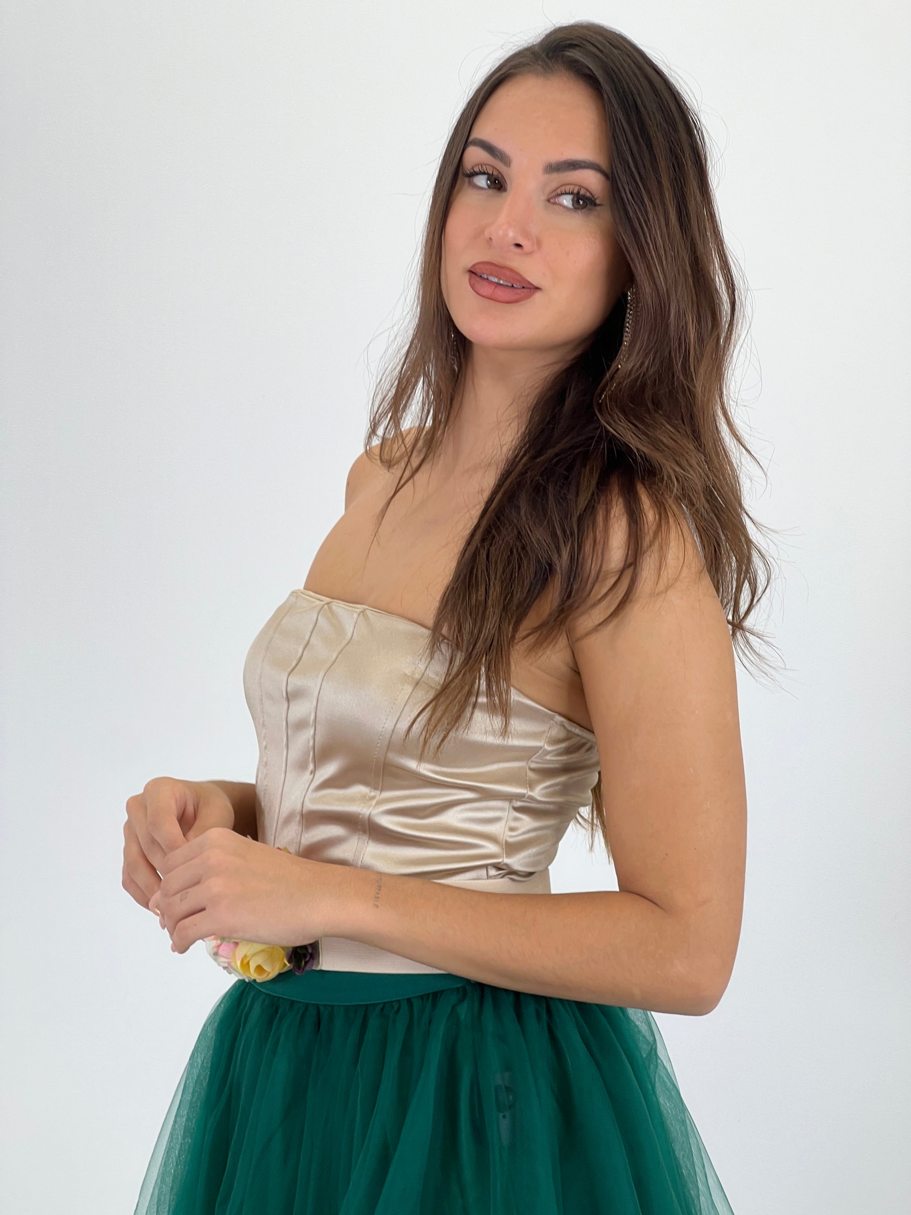 Crop top corsé raso satinado - Zebra&Maduixa®