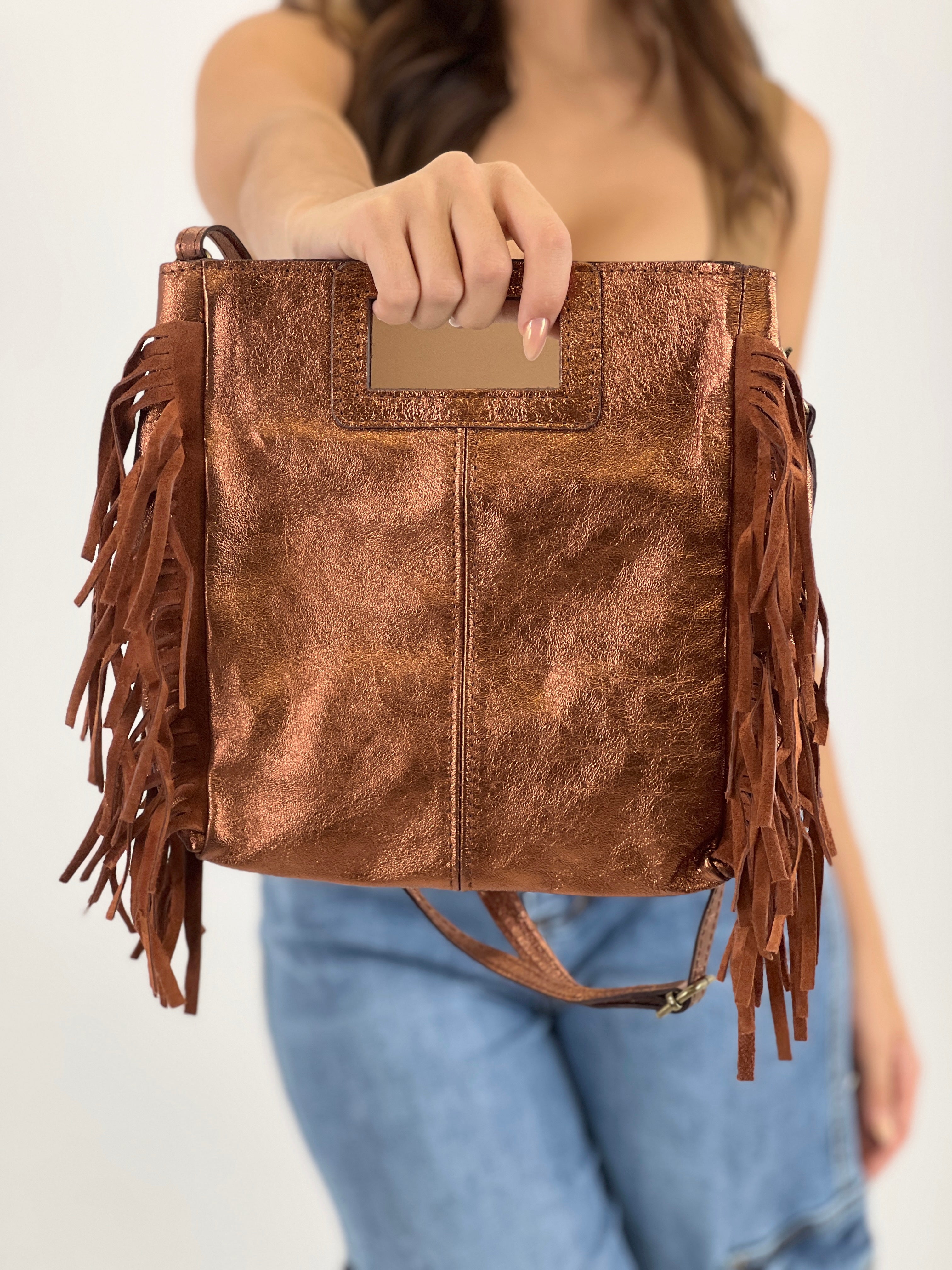 Bolso piel flecos - Zebra&Maduixa®