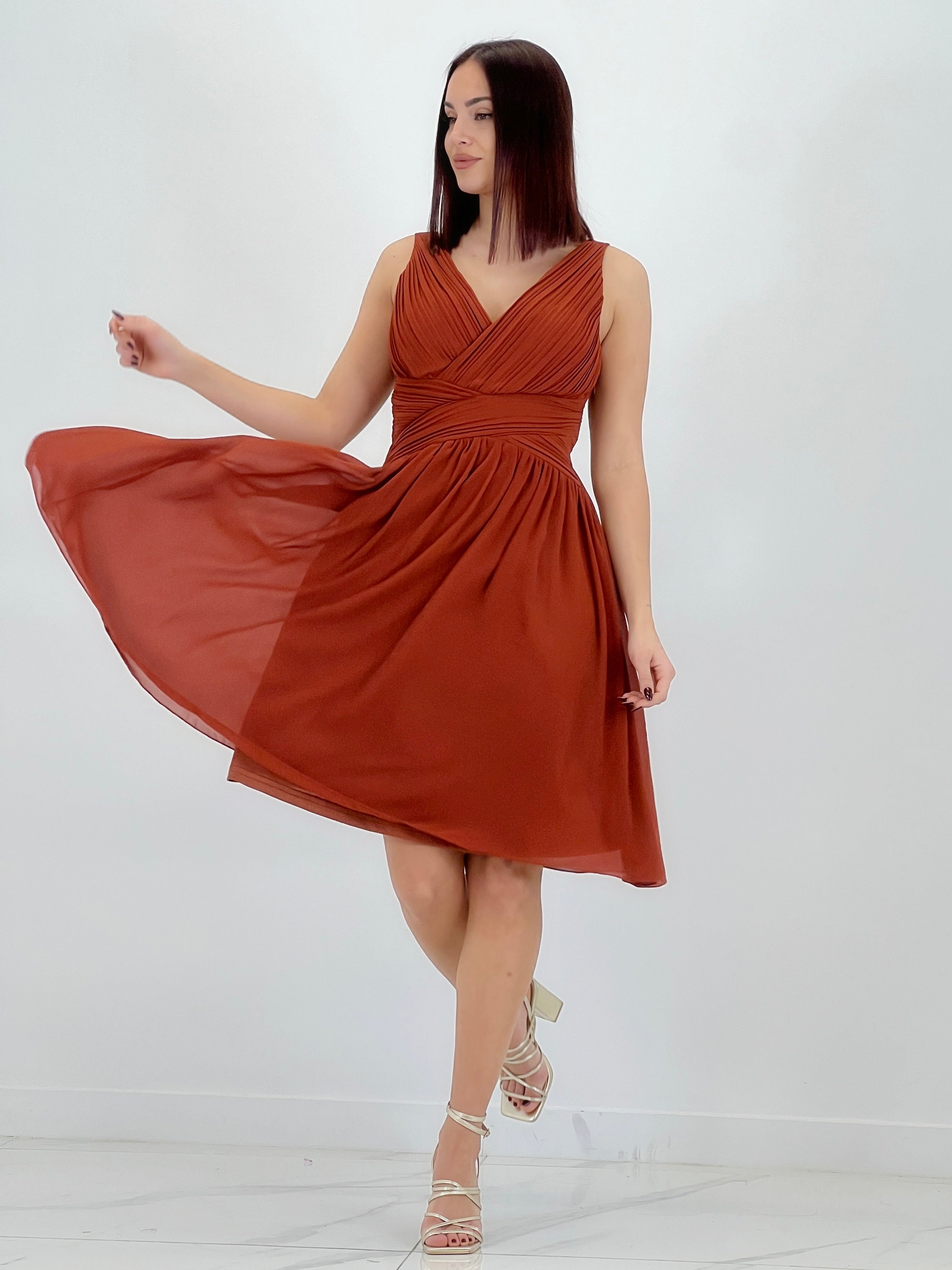 Vestido Elvia drapeado corto - Zebra&Maduixa®