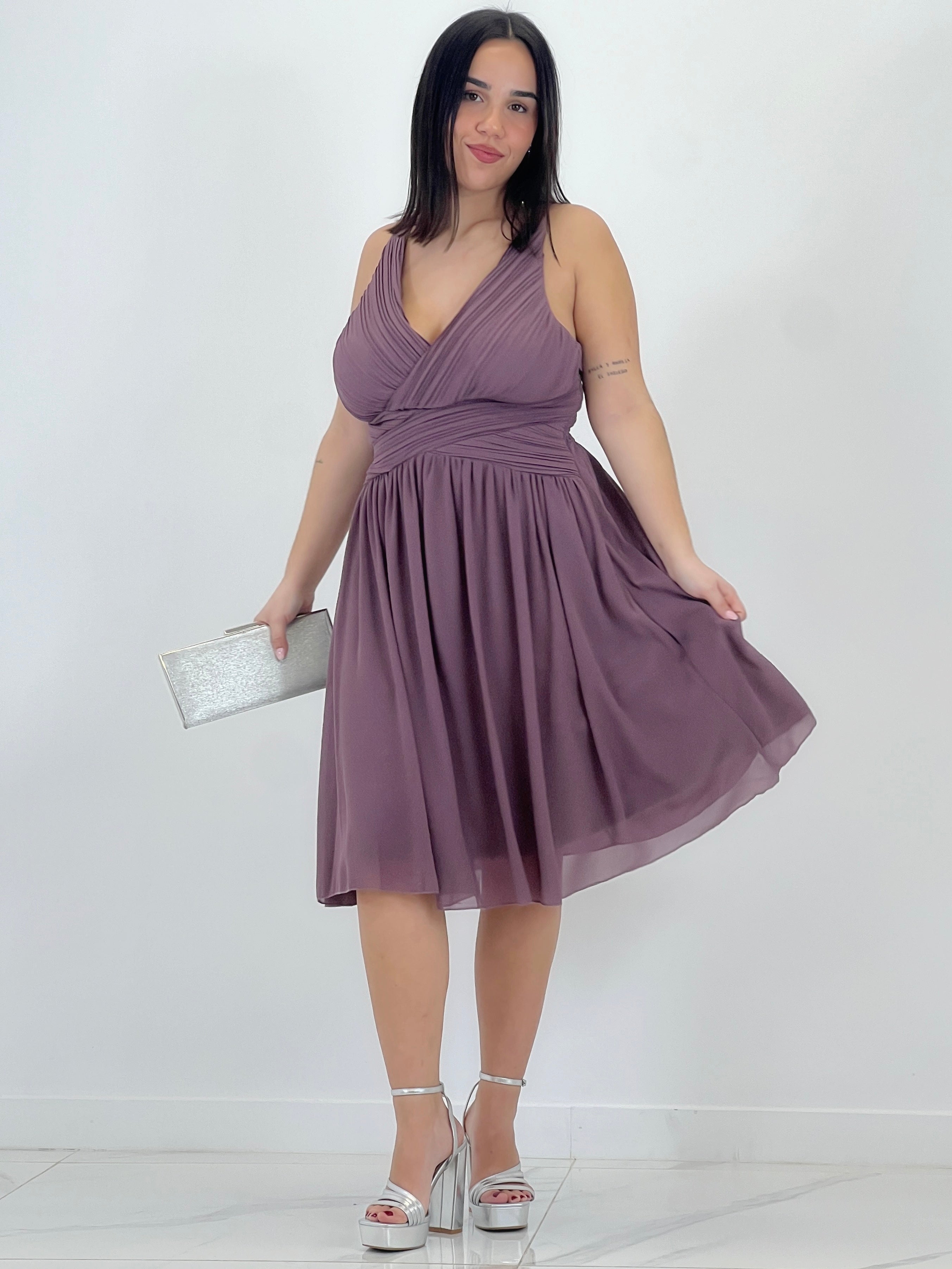 Vestido Elvia drapeado corto - Zebra&Maduixa®