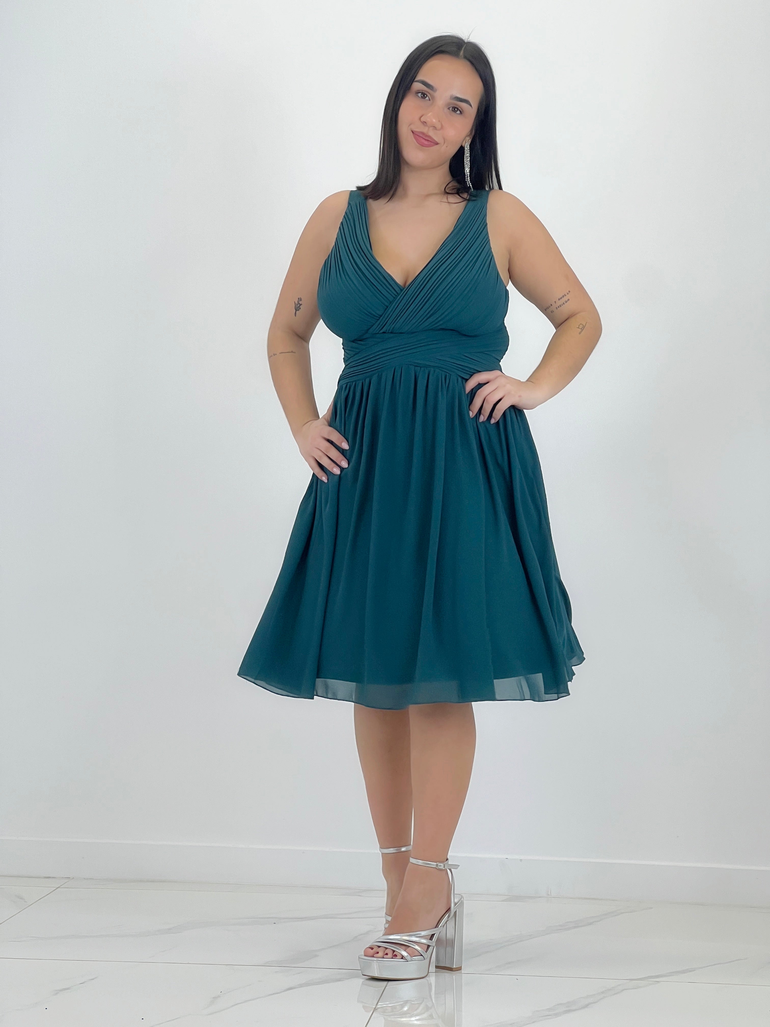 Vestido Elvia drapeado corto - Zebra&Maduixa®
