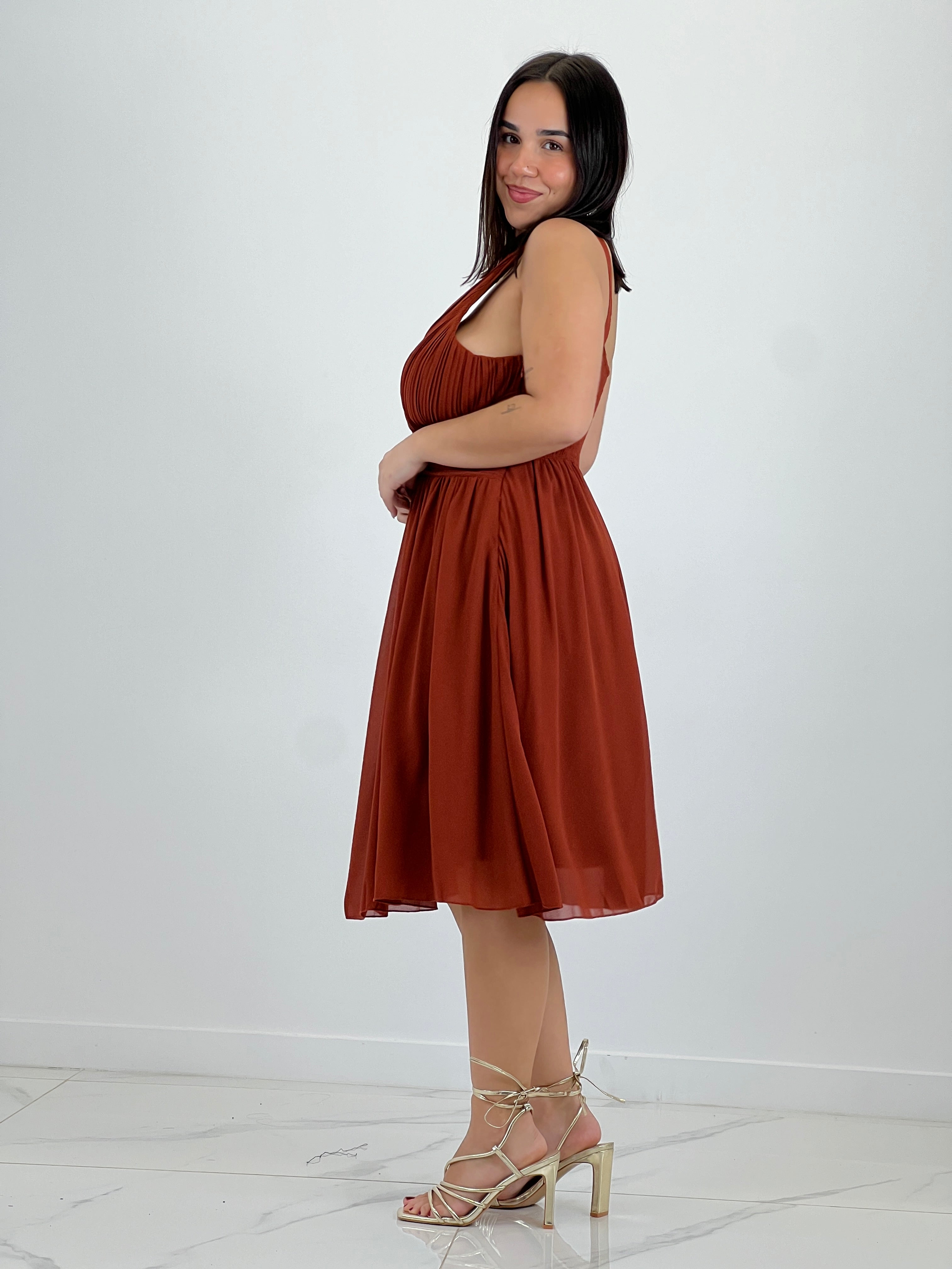 Vestido Elvia drapeado corto - Zebra&Maduixa®