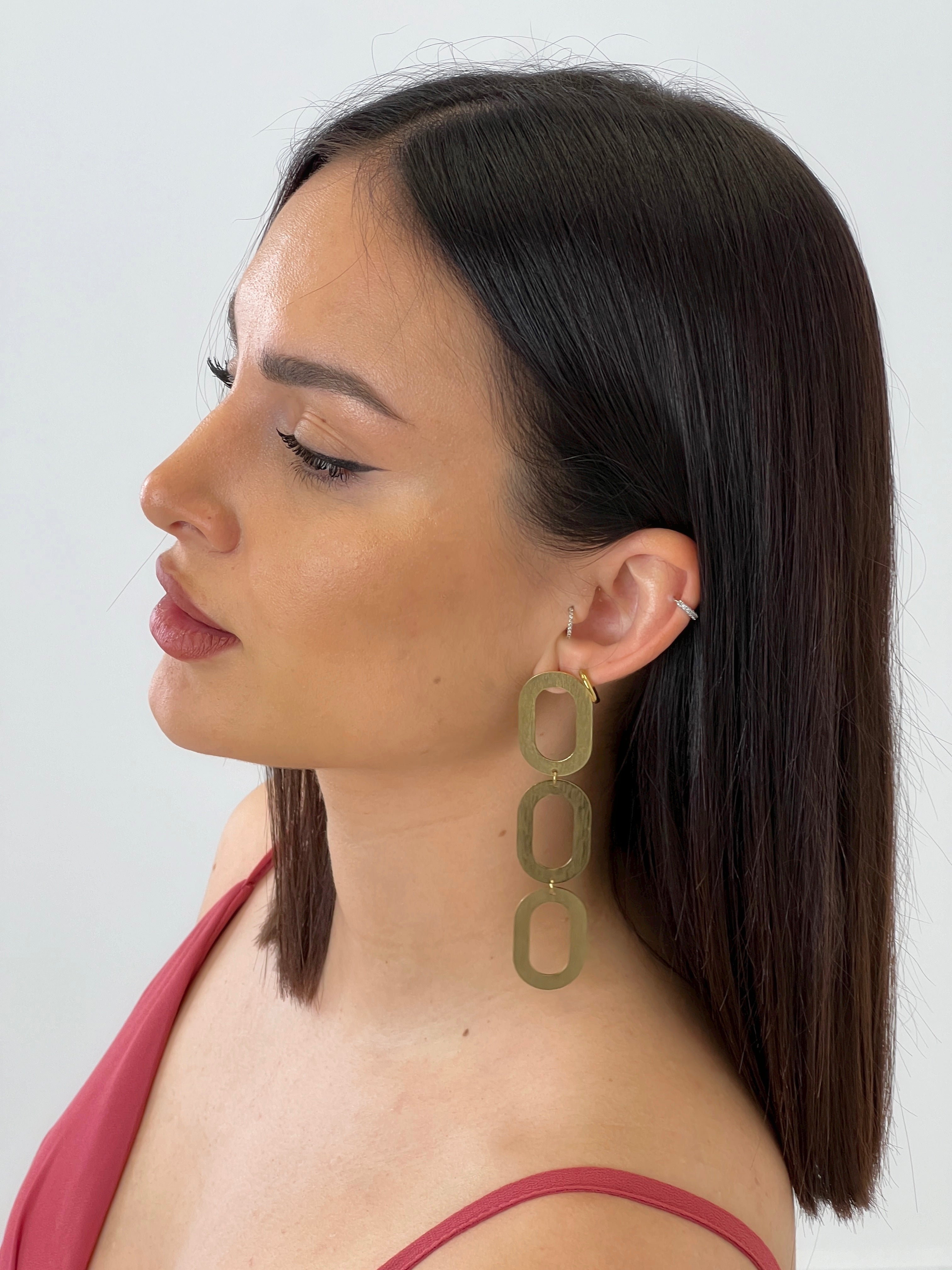 Boucle d'oreille chaîne ovales