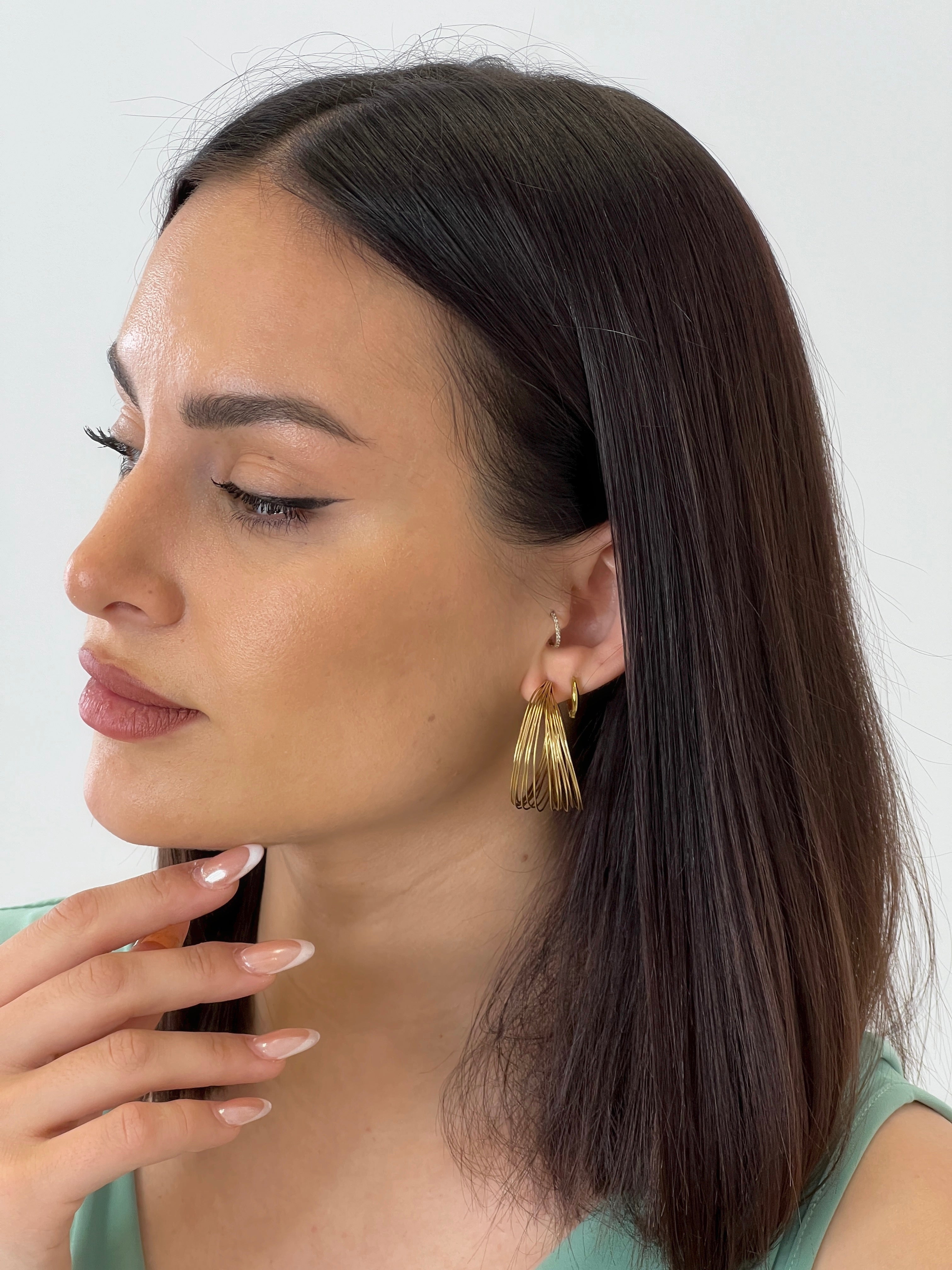 Boucles d'oreilles anneaux ronds fils
