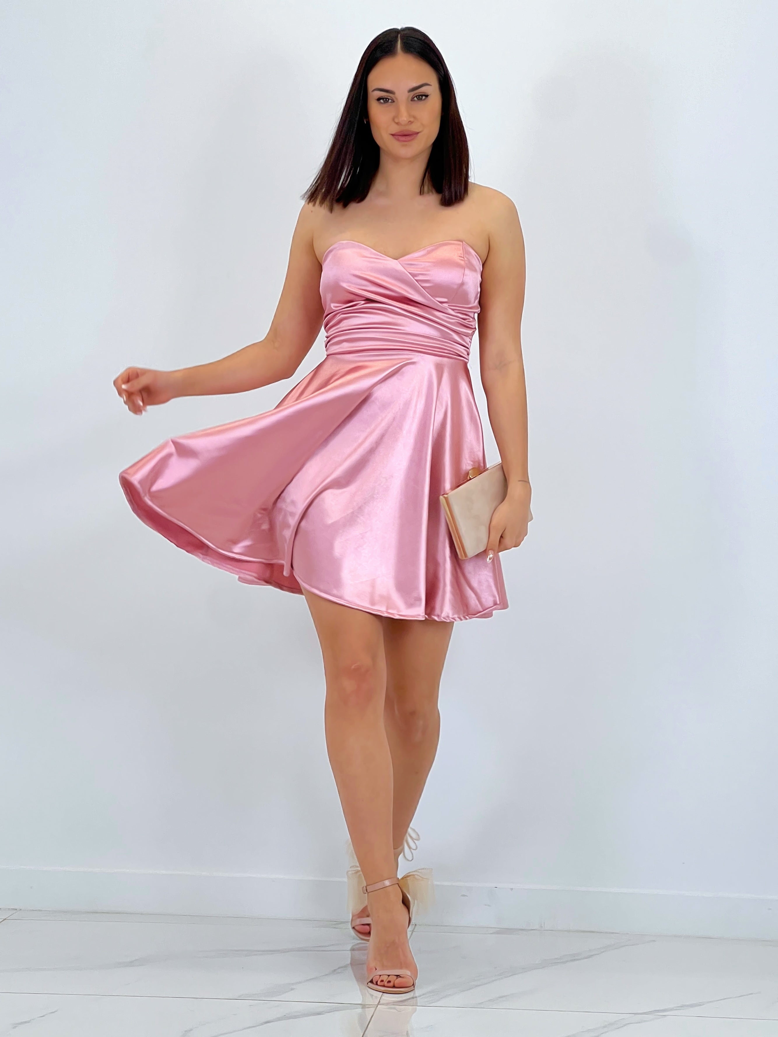 Belisa satin flared dress