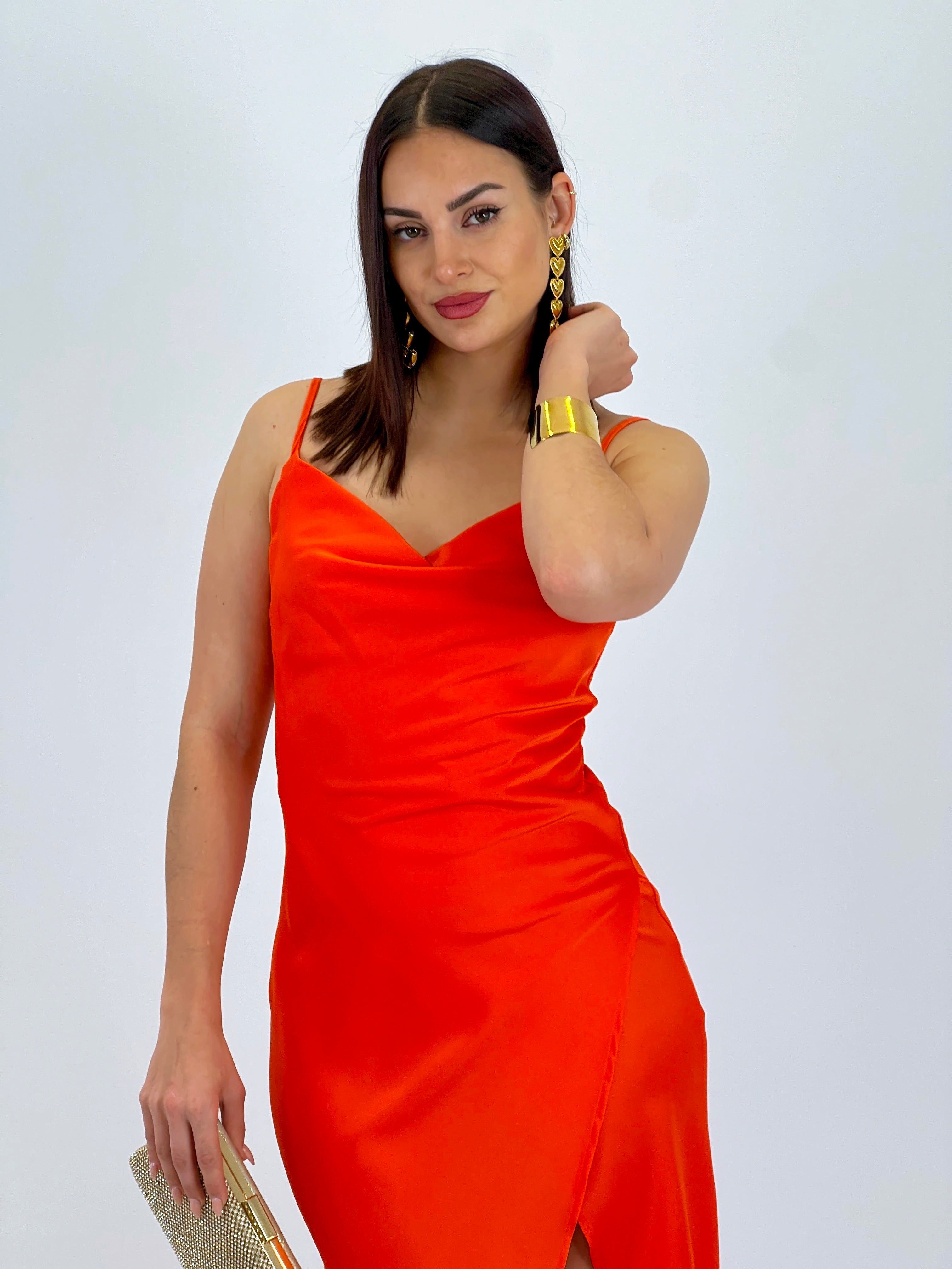 Vestido midi satinado Paula - Zebra&Maduixa®