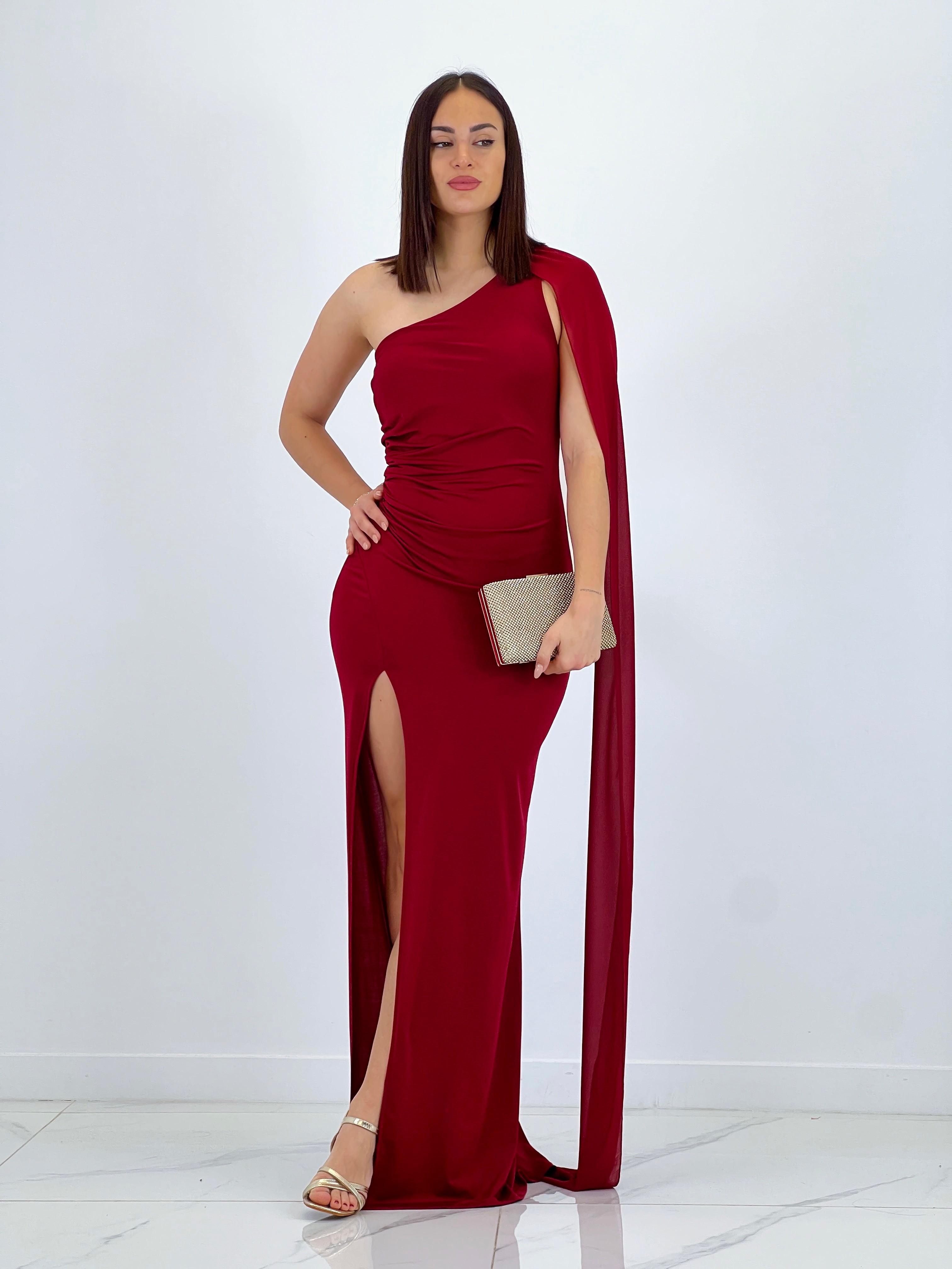 Vestido asimétrico con chal Yone - Zebra&Maduixa®