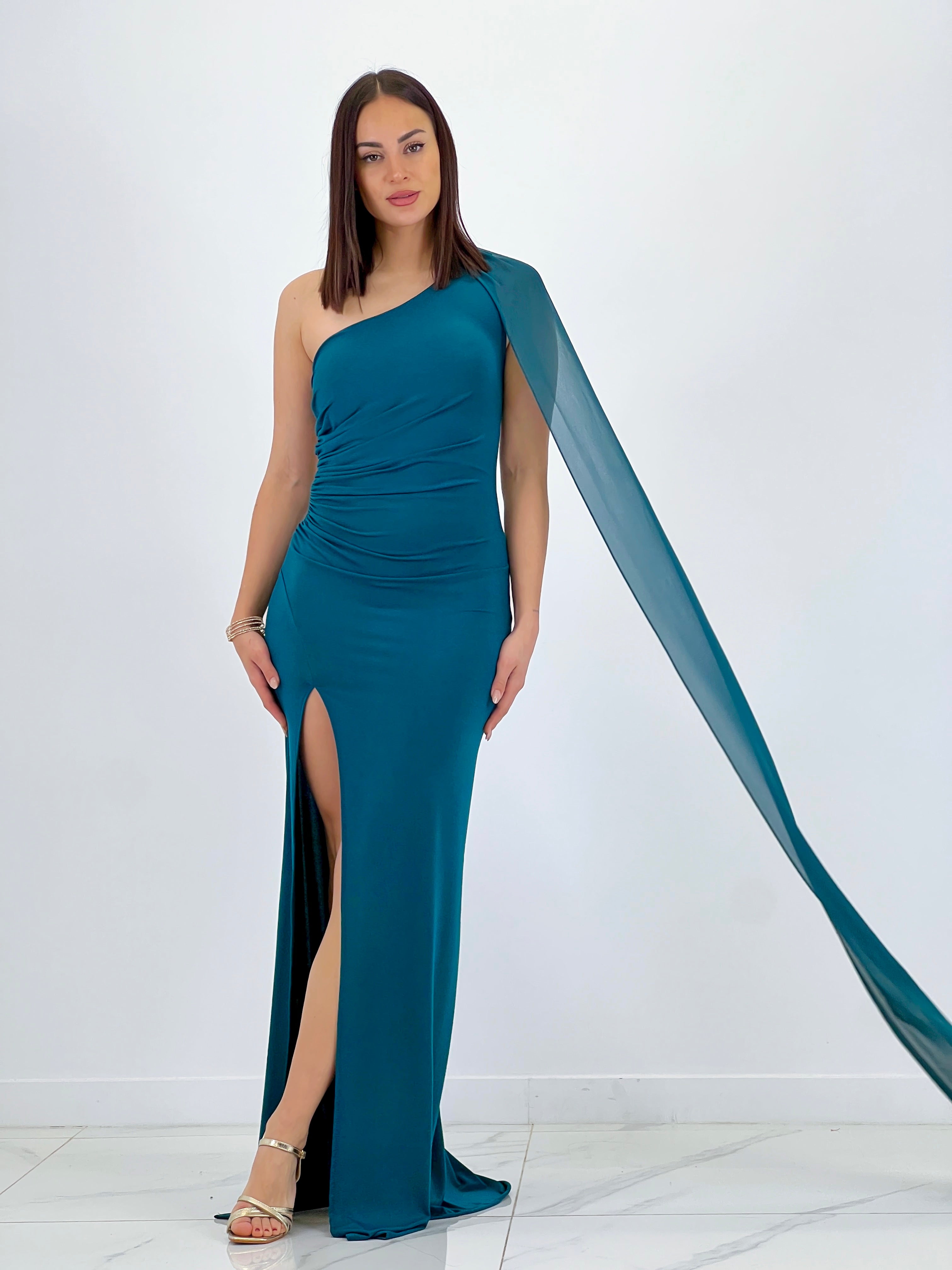 Vestido asimétrico con chal Yone - Zebra&Maduixa®