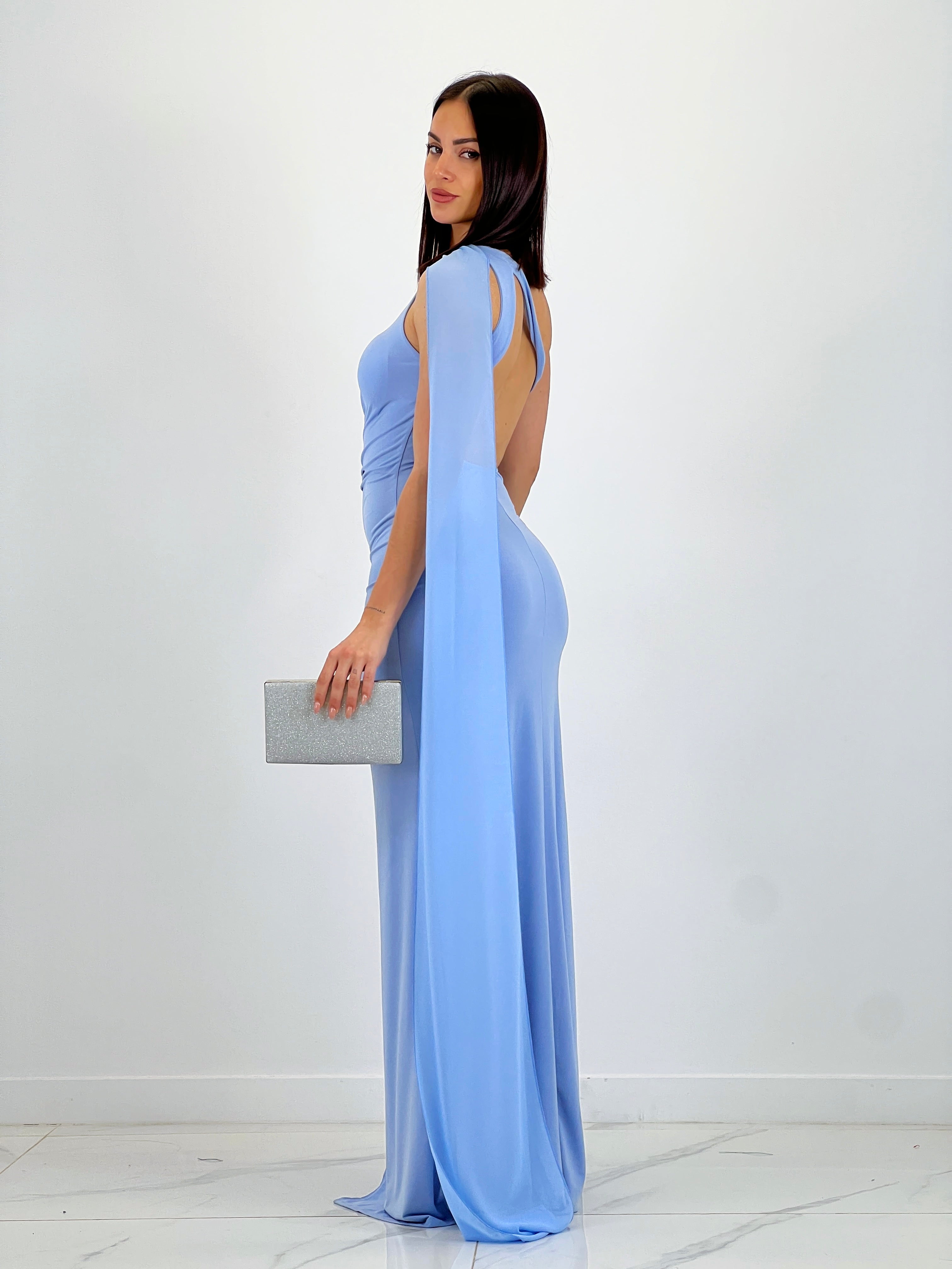 Vestido asimétrico con chal Yone - Zebra&Maduixa®