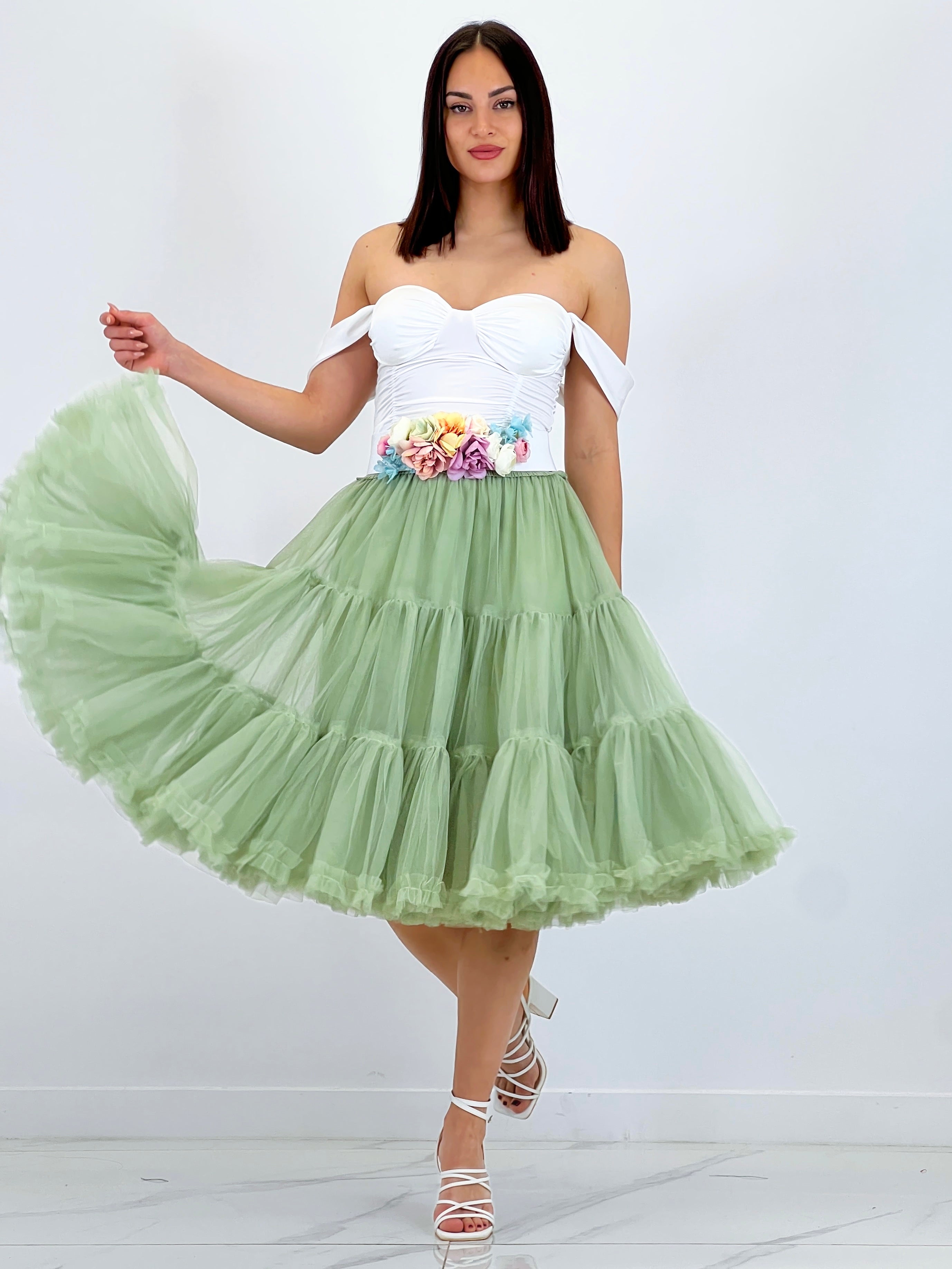 Falda tul midi con volantes - Zebra&Maduixa®