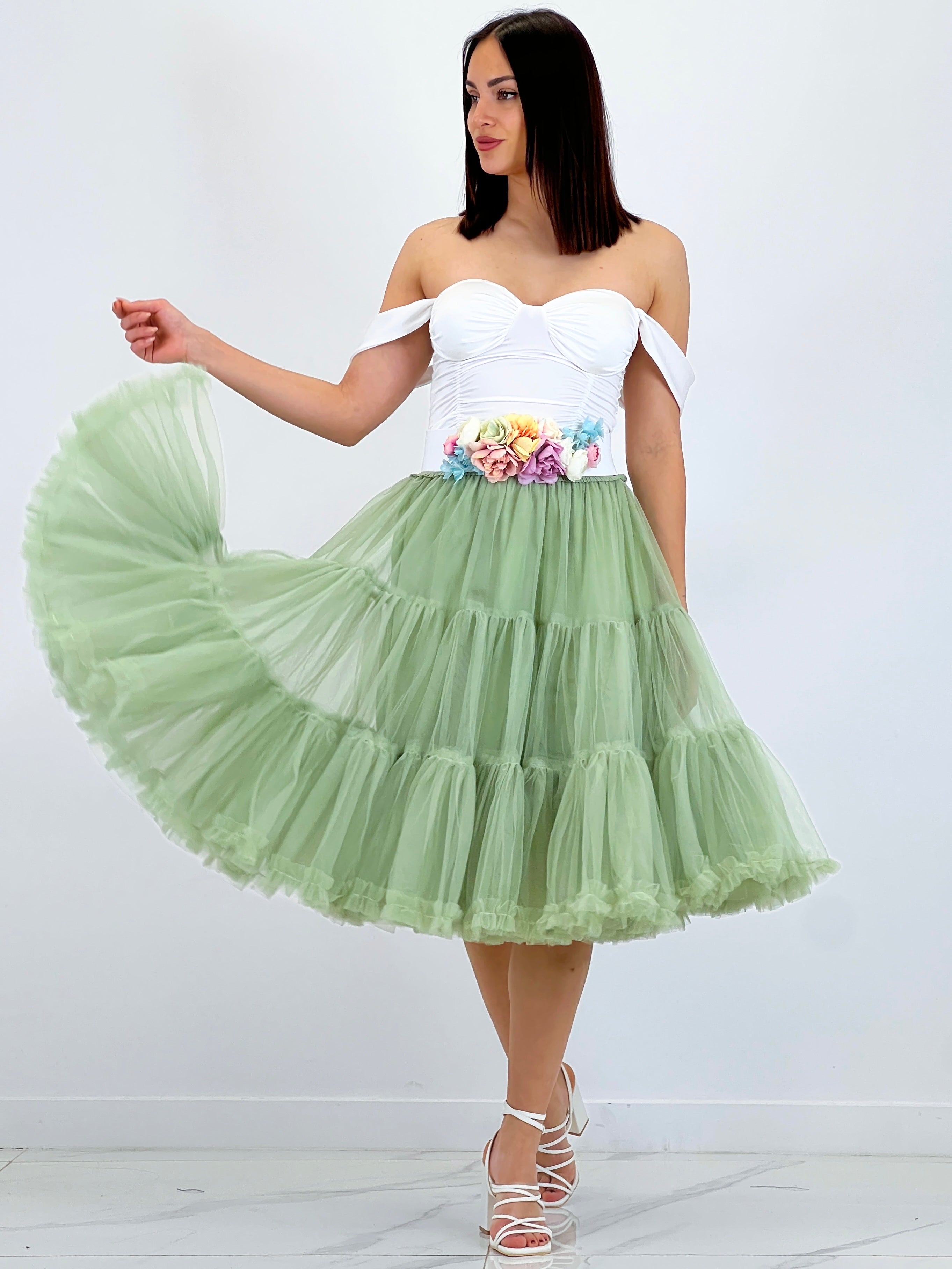 Falda tul midi con volantes - Zebra&Maduixa®