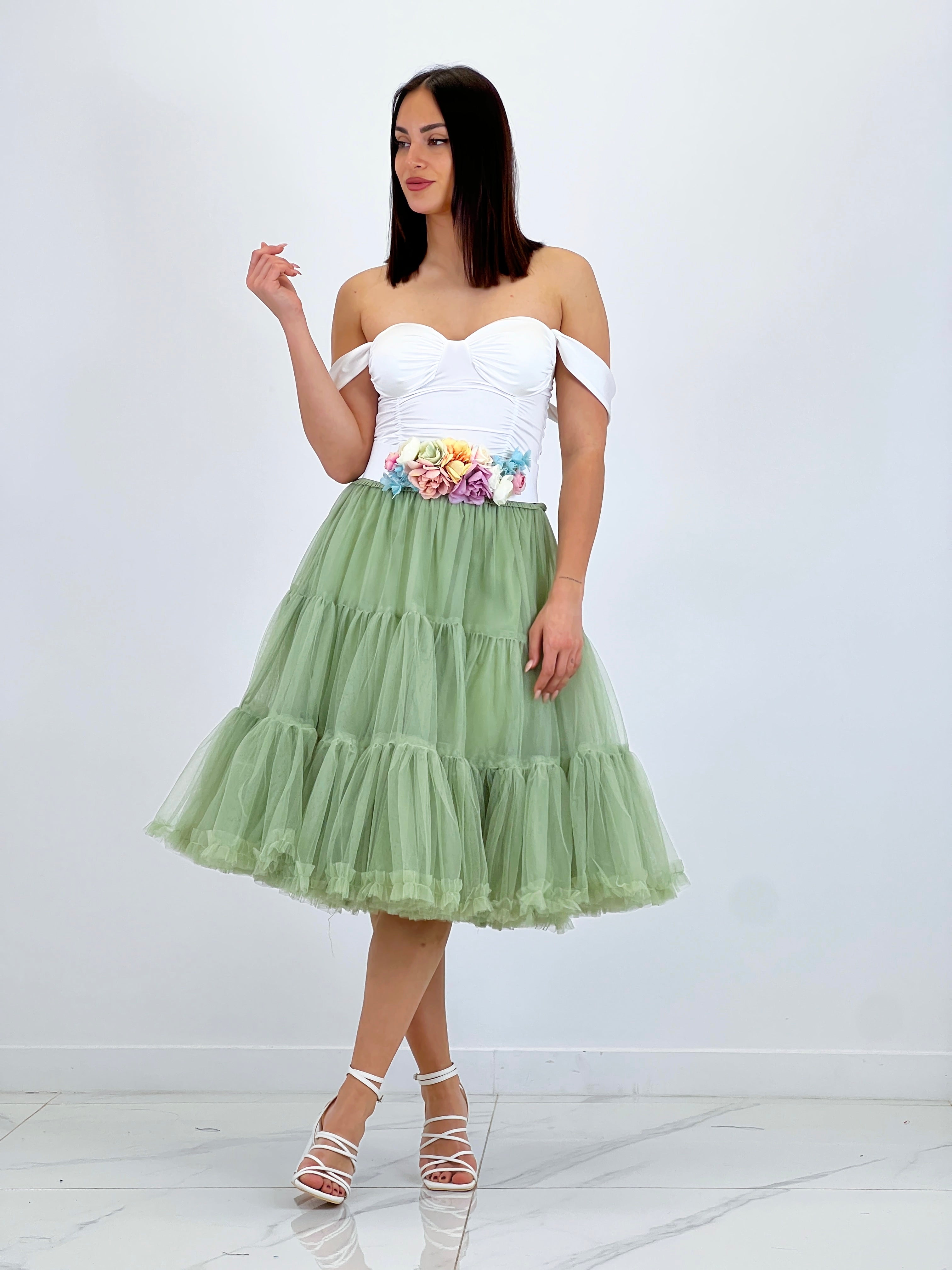 Falda tul midi con volantes - Zebra&Maduixa®