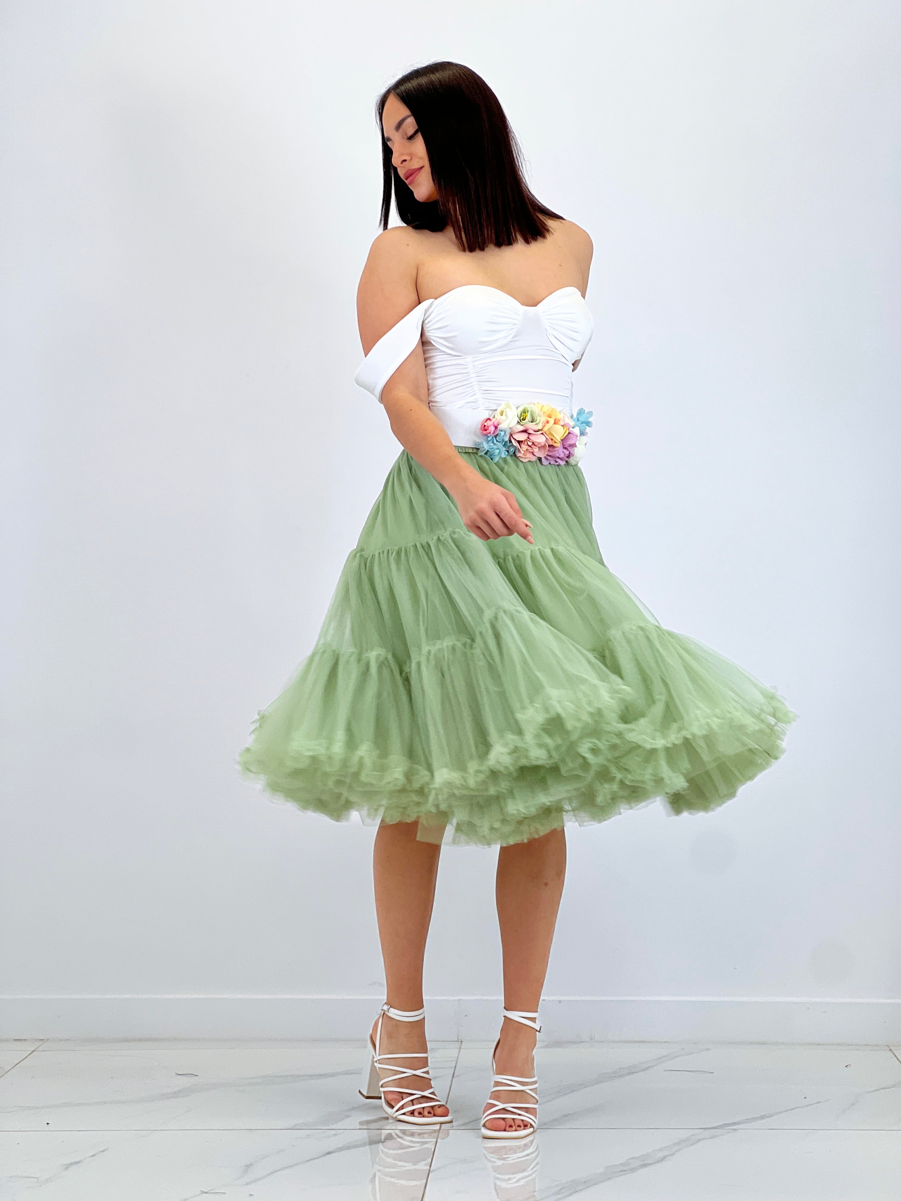 Falda tul midi con volantes - Zebra&Maduixa®