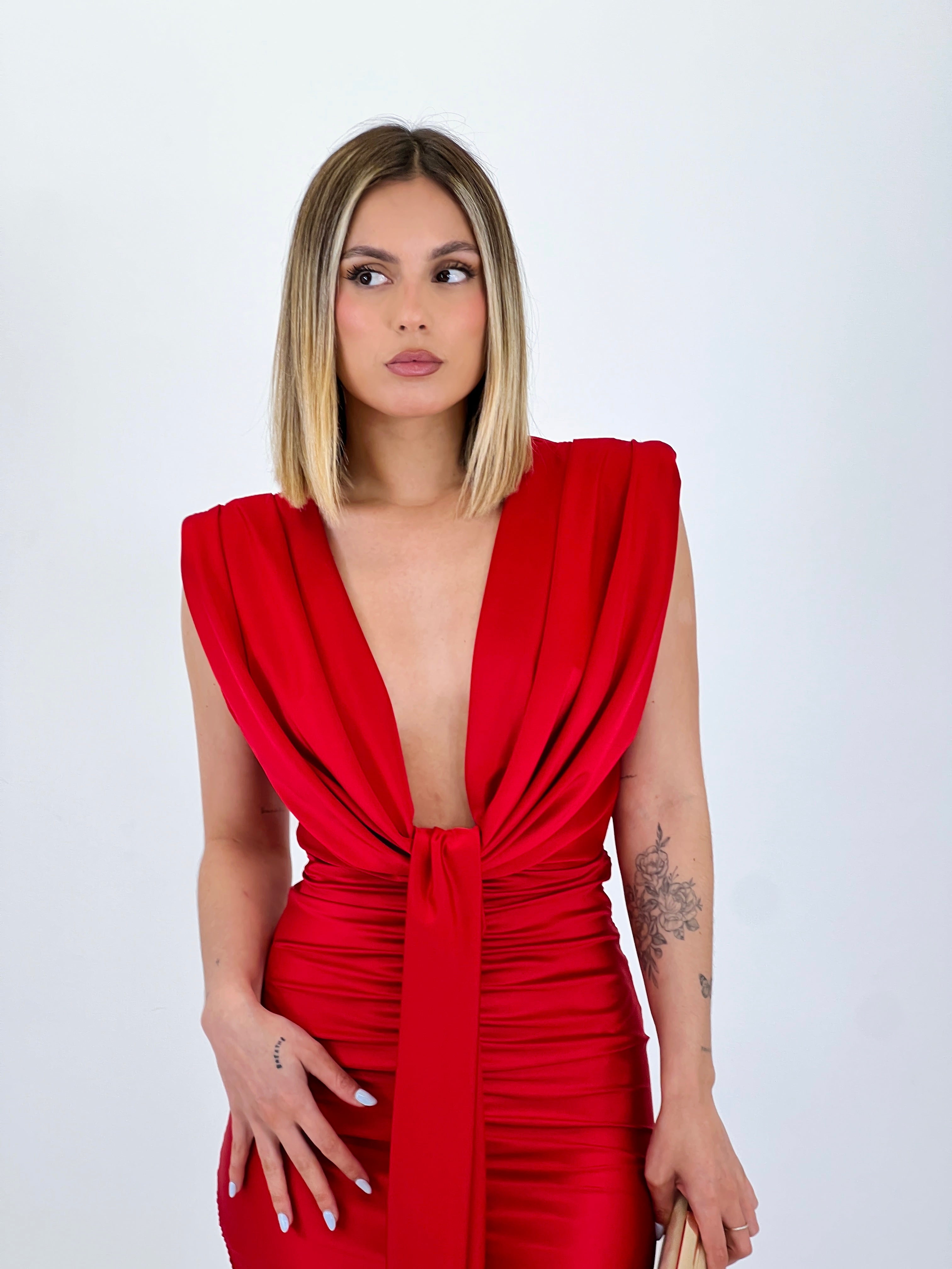 Robe midi Gia nouée