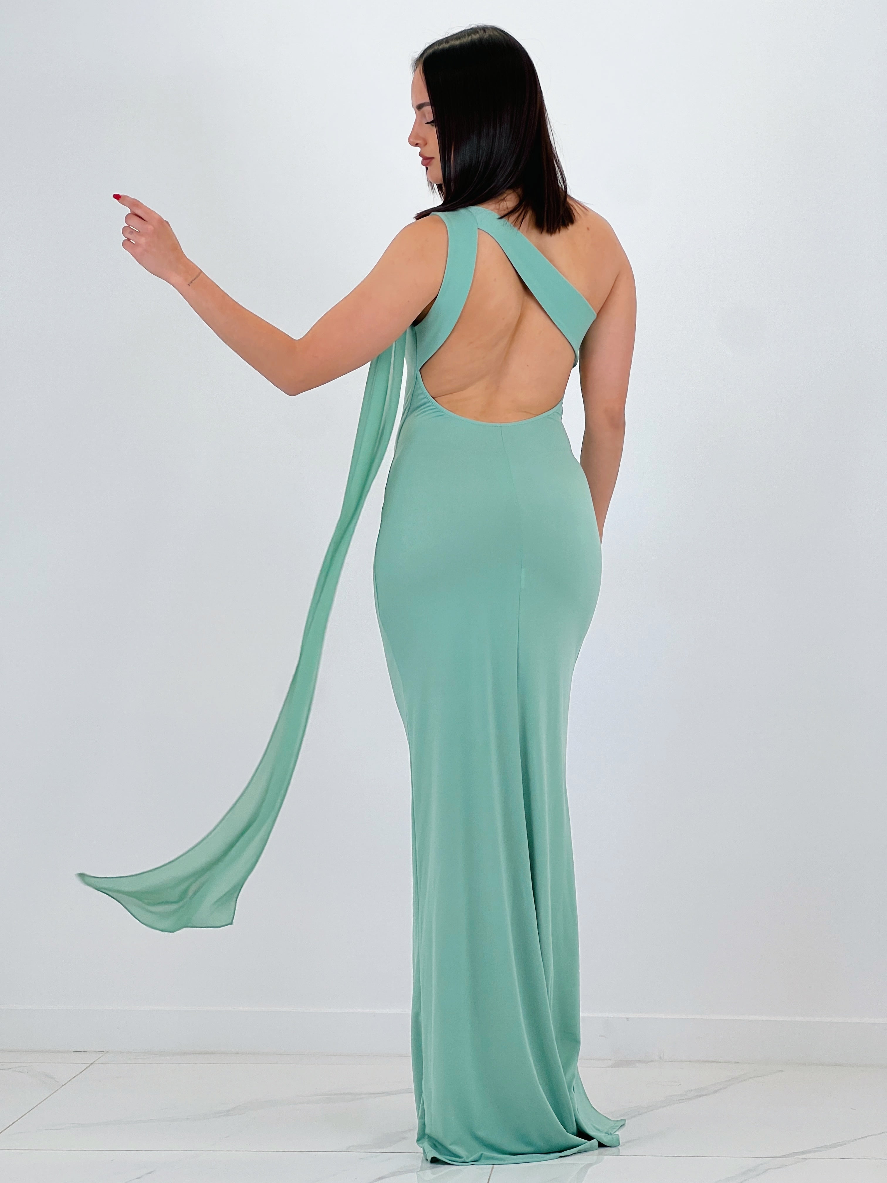 Vestido asimétrico con chal Yone - Zebra&Maduixa®