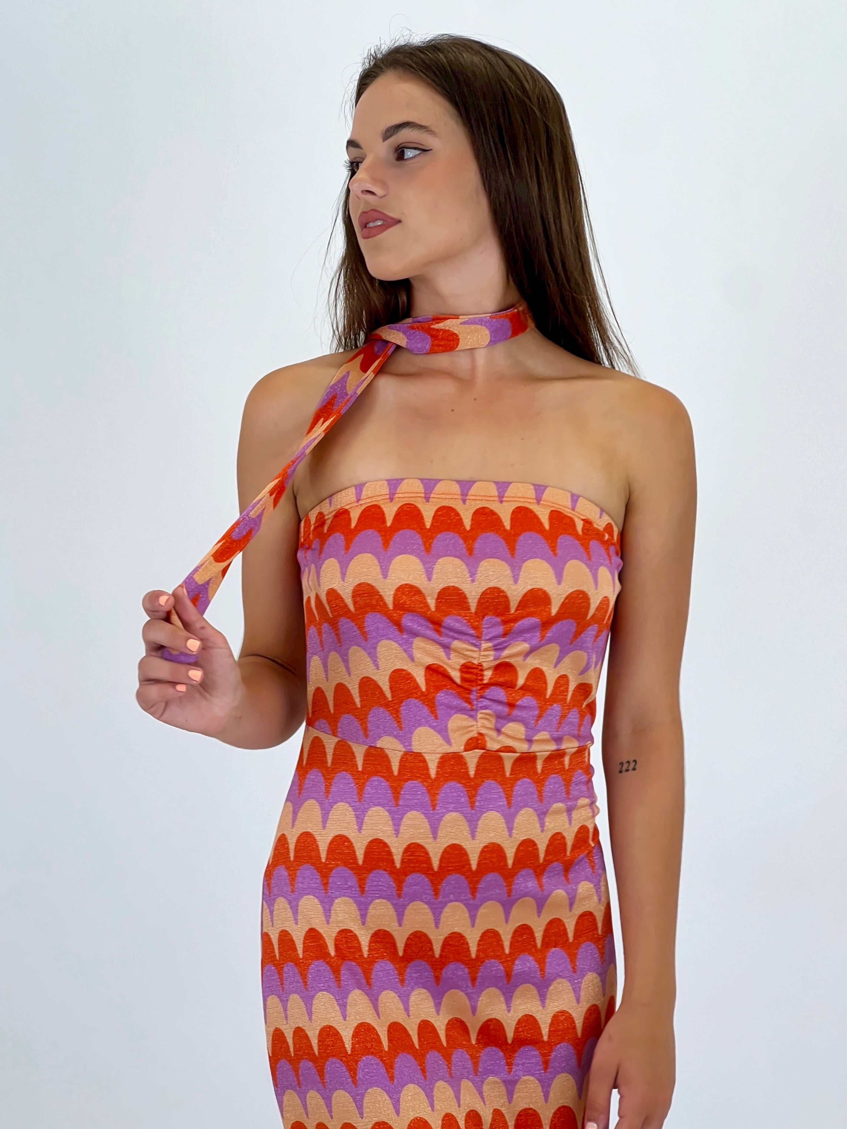 Vestido palabra de honor ondas - Zebra&Maduixa®
