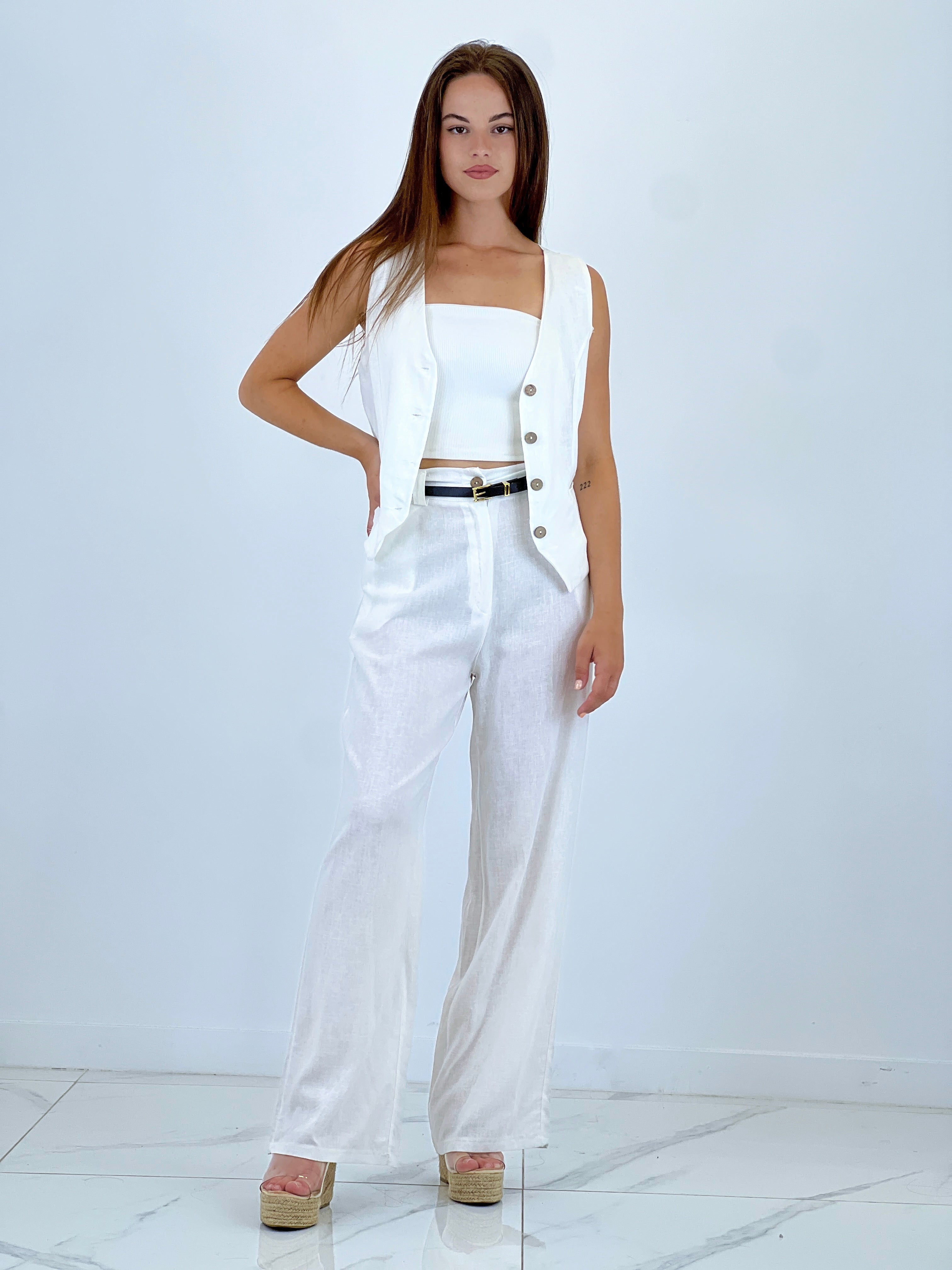 Linen vest and pants set