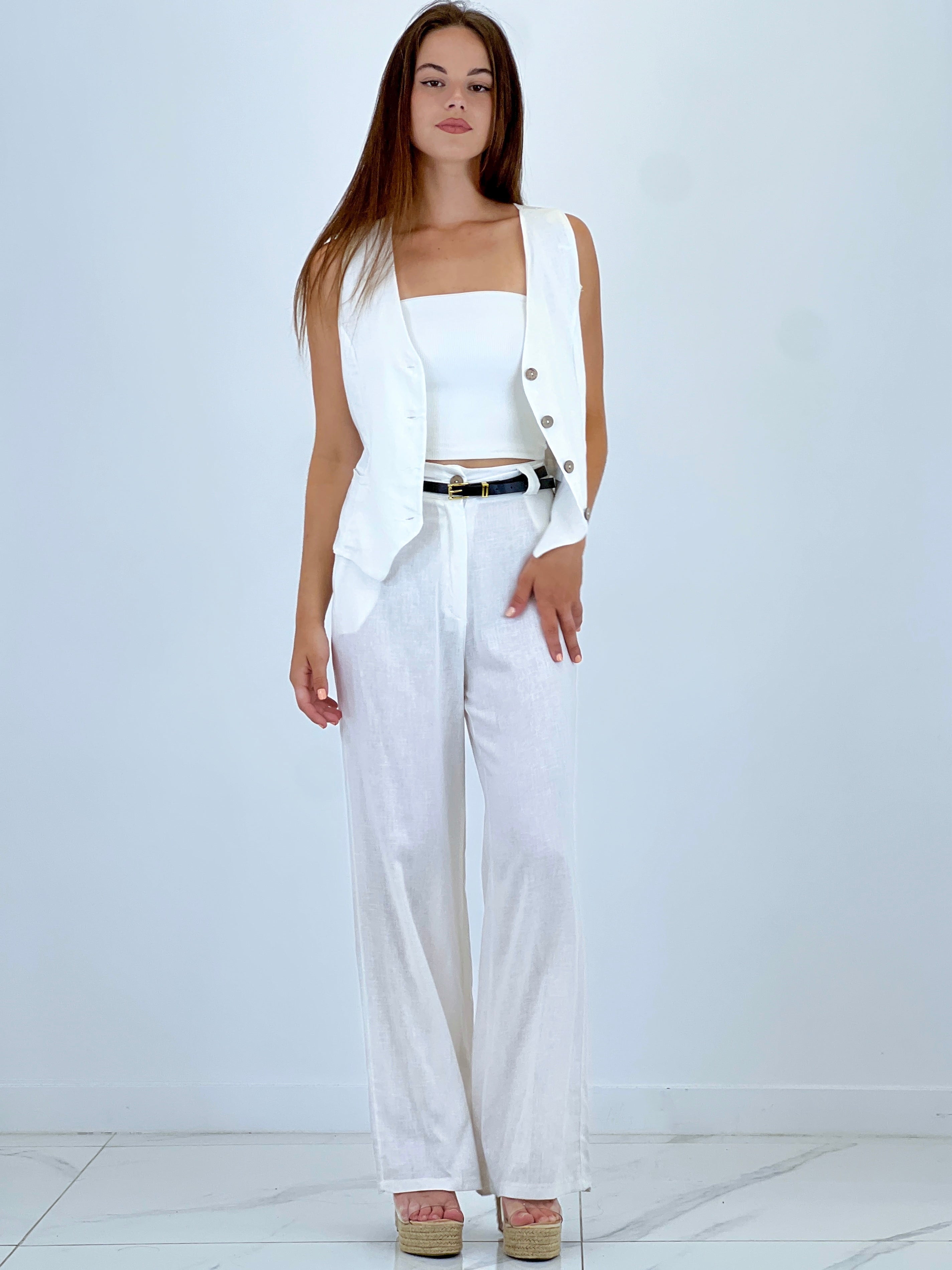 Linen vest and pants set
