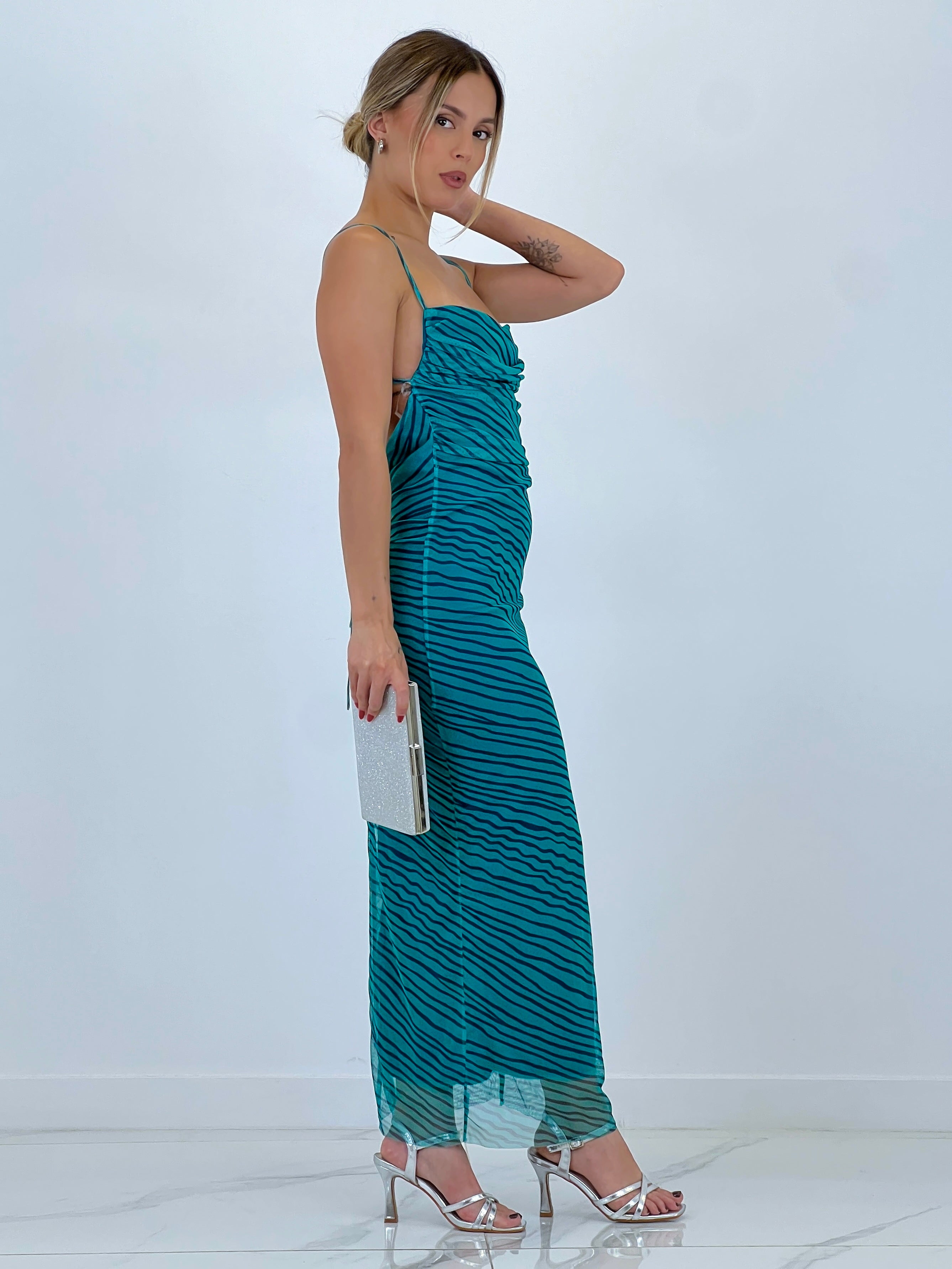 Vestido midi estampado tirante tul - Zebra&Maduixa®