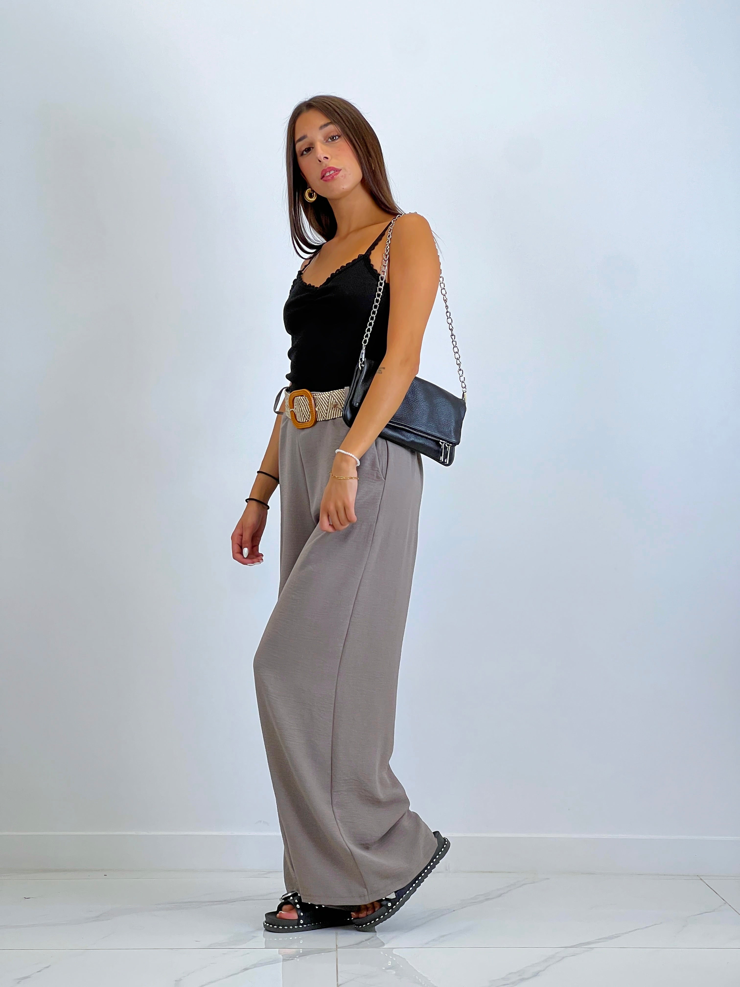 Pantalón fluido cinturón rafia - Zebra&Maduixa®