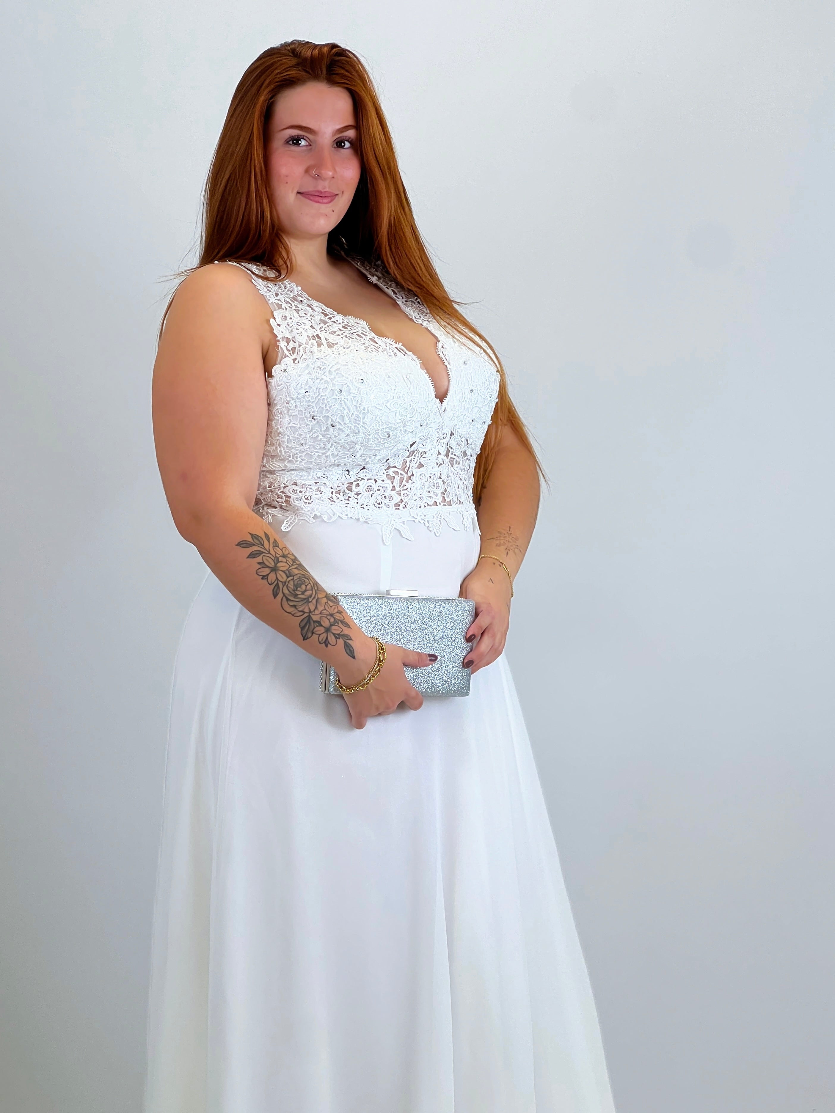 Vestido ceremonia Adara Pluse Size Blanco - Zebra&Maduixa®