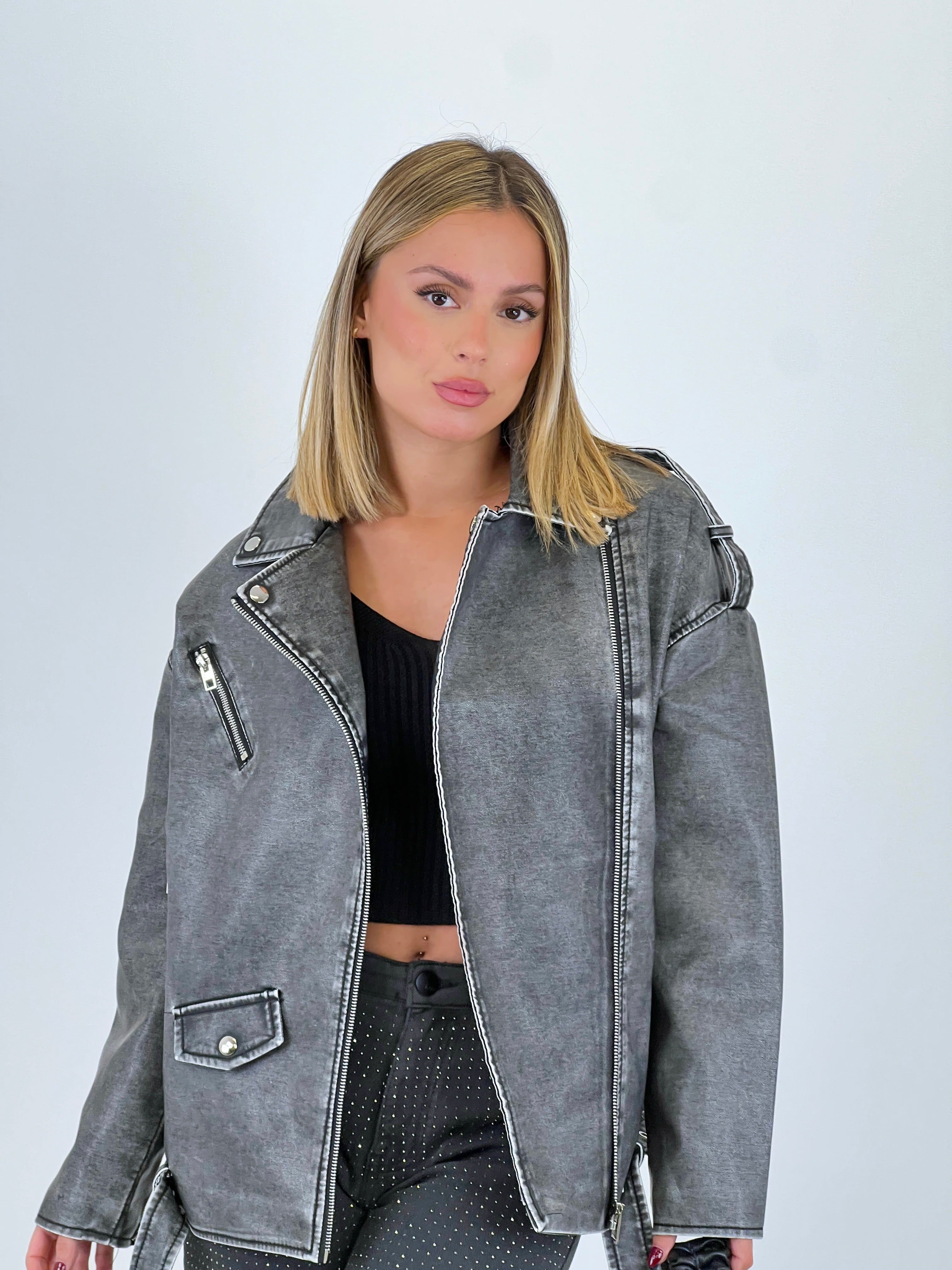 Cazadora biker oversize - Zebra&Maduixa®