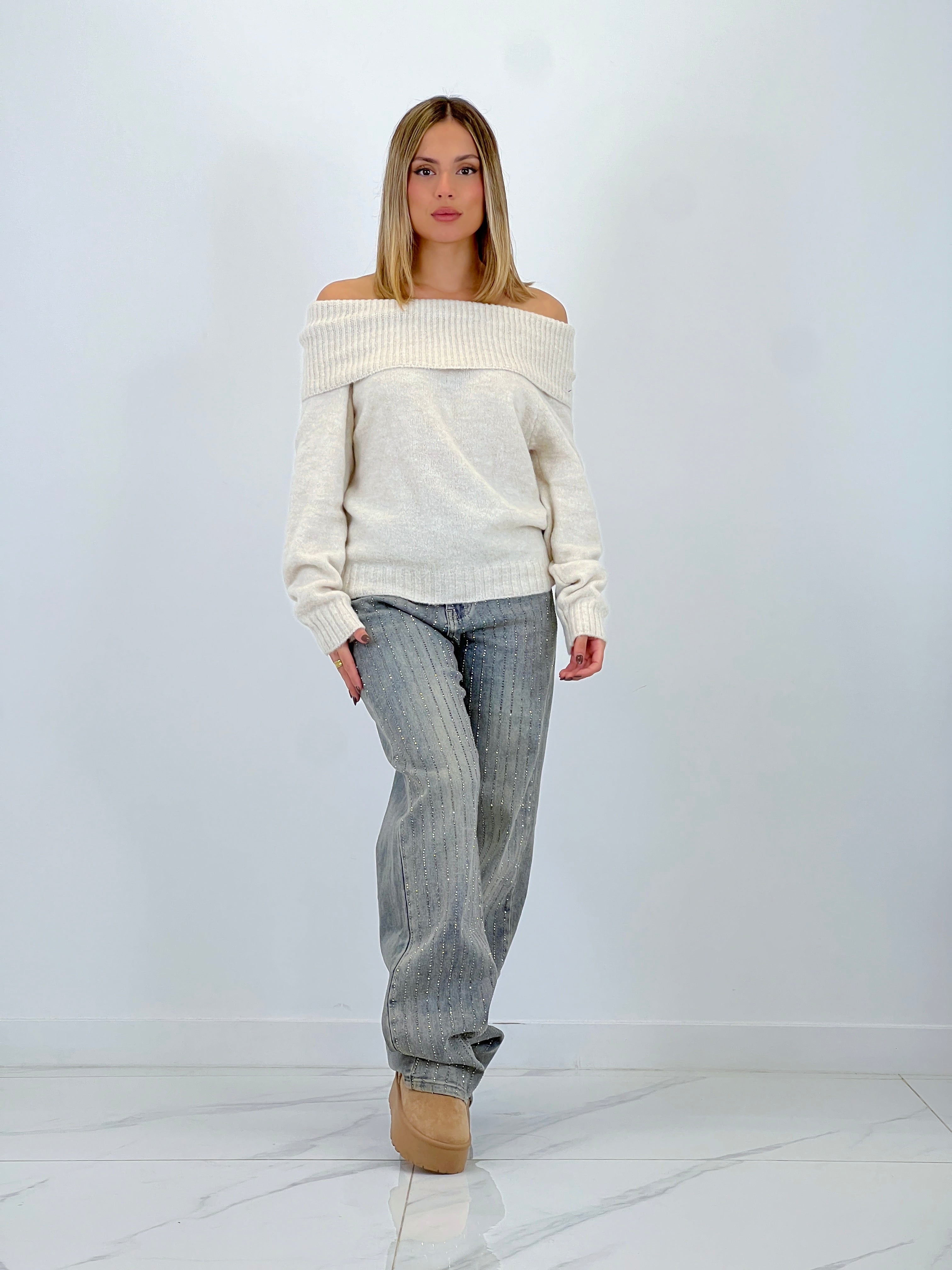 Jeans wide leg tiras brillantes - Zebra&Maduixa®