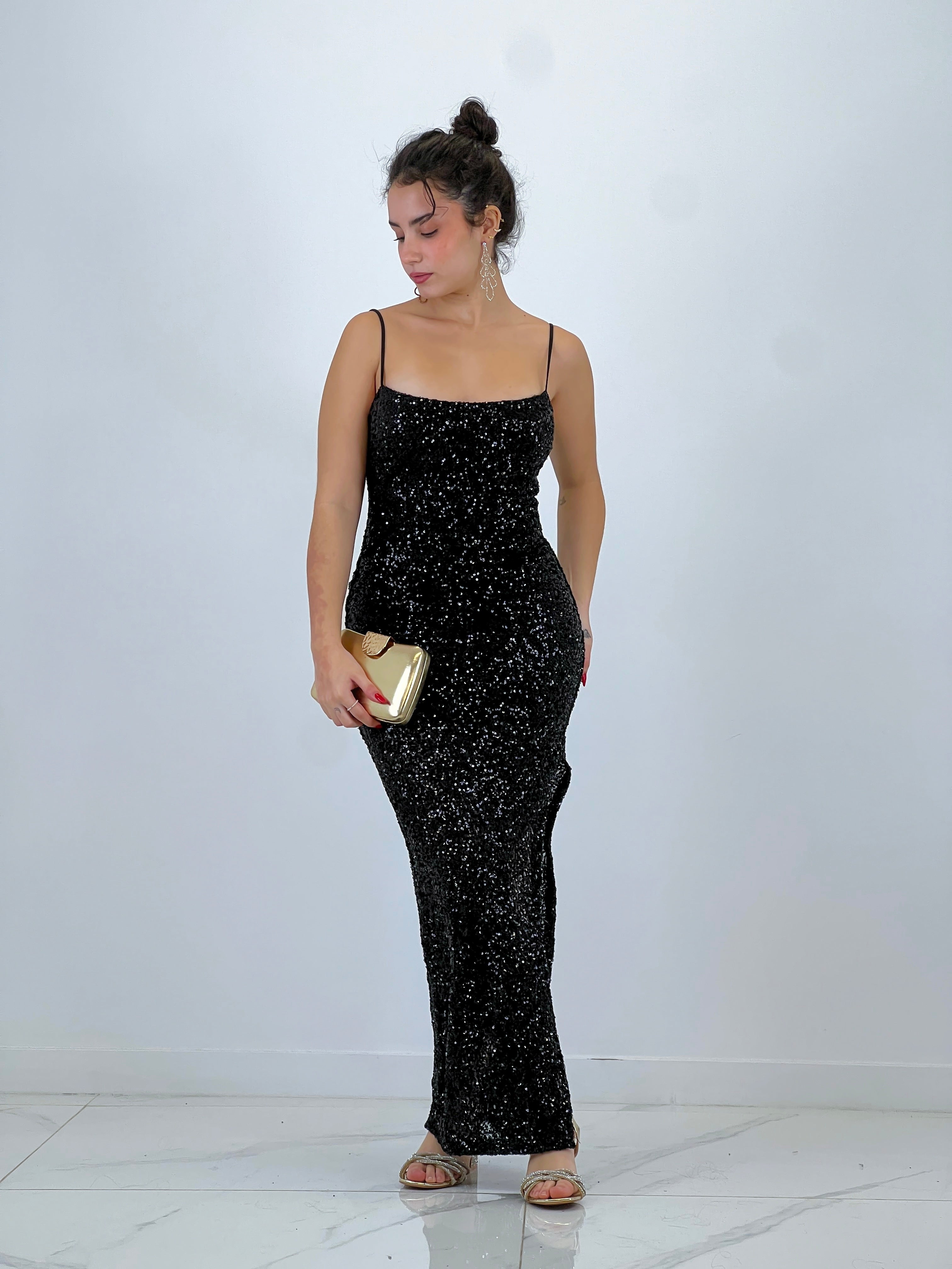 Vestido largo tirantes lentejuelas - Zebra&Maduixa®