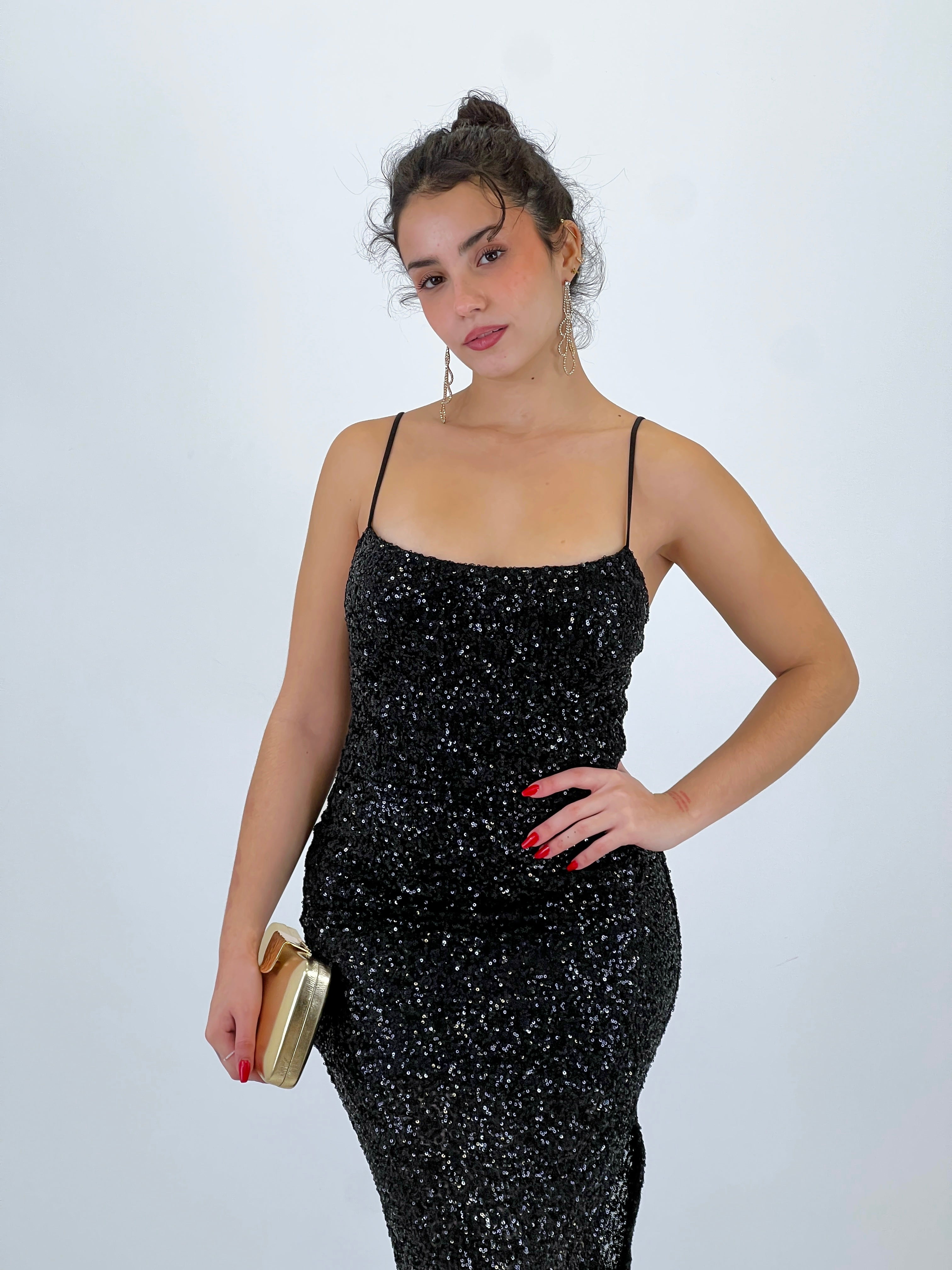 Vestido largo tirantes lentejuelas - Zebra&Maduixa®