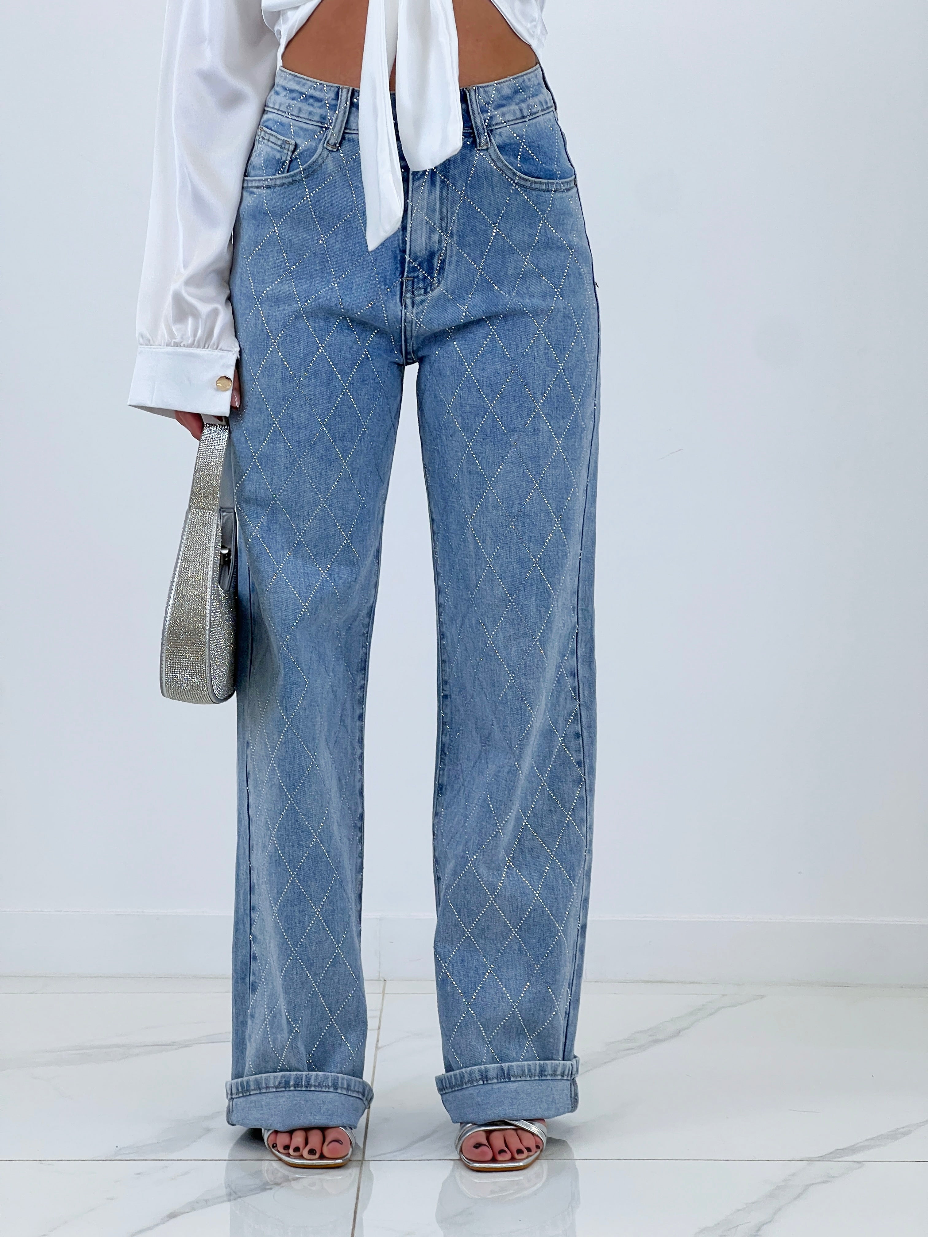 Jeans wide leg brillantes - Zebra&Maduixa®