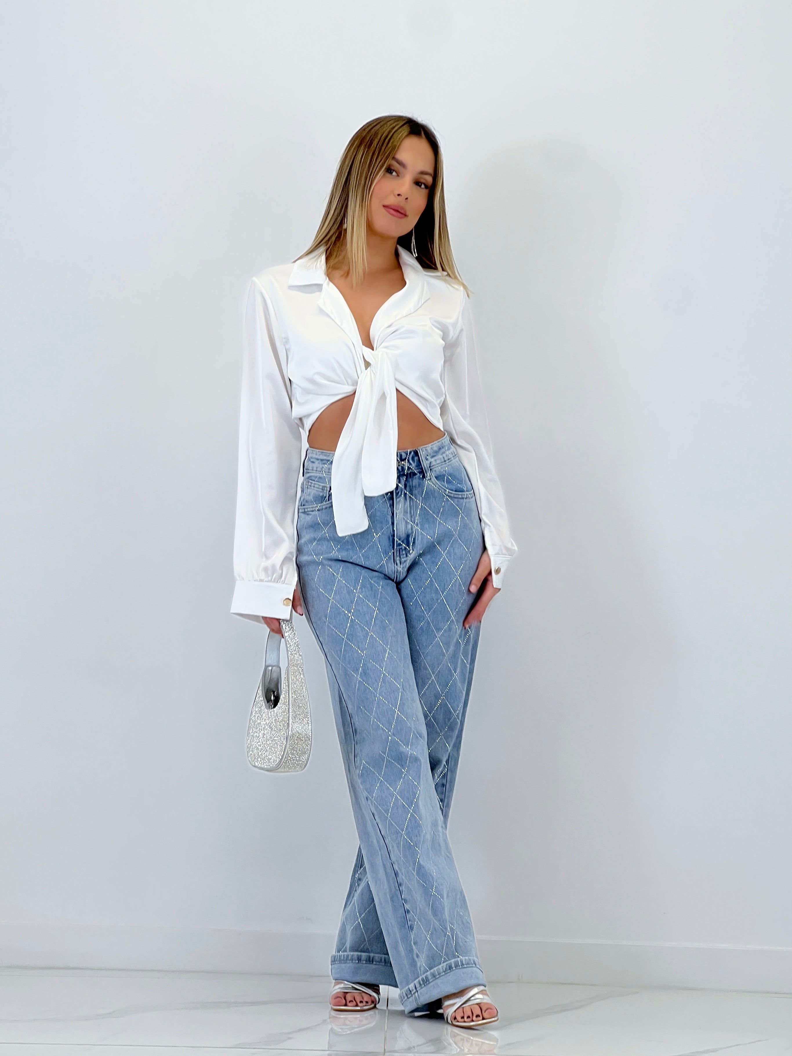 Jeans wide leg brillantes - Zebra&Maduixa®
