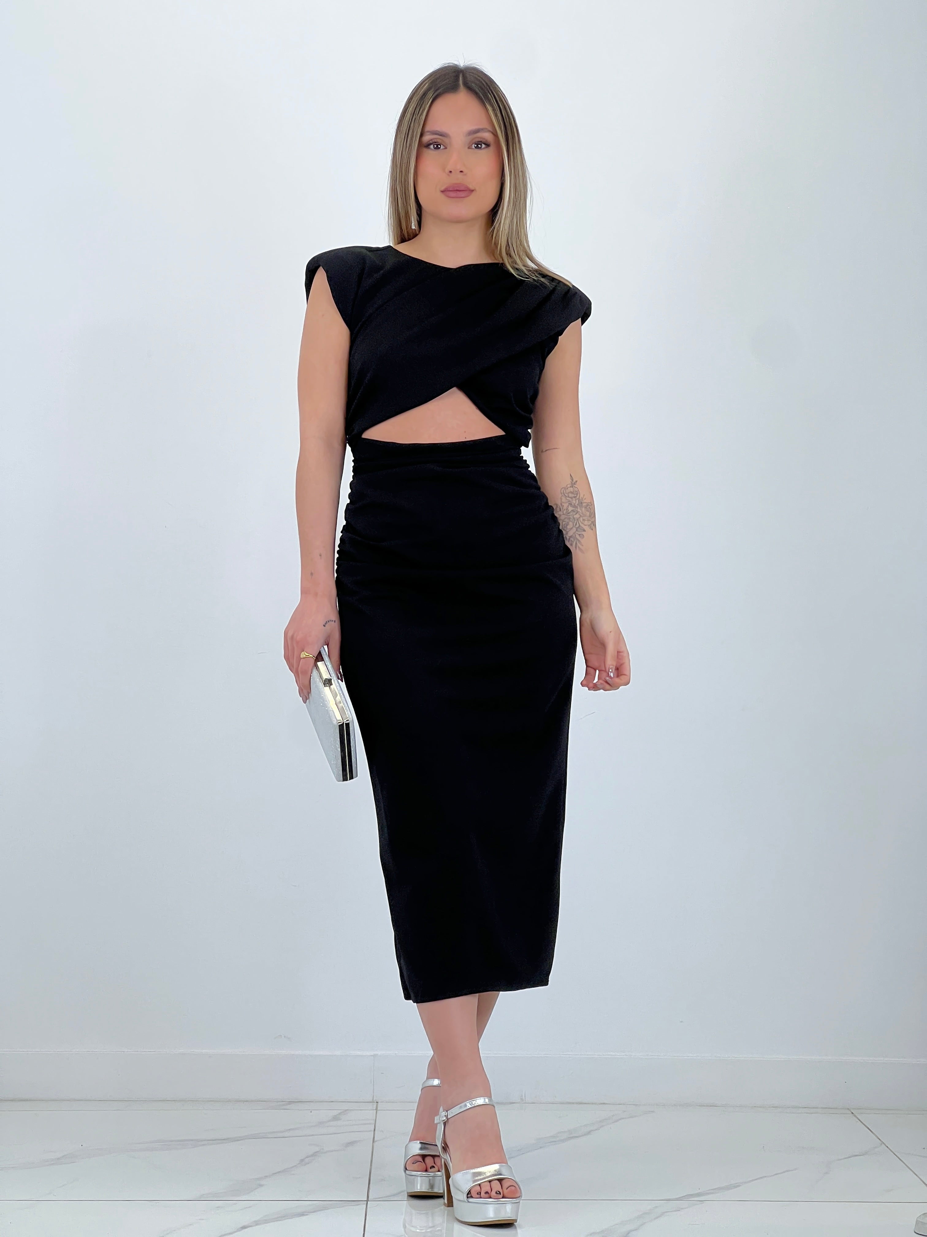 Vestido cut out midi Mirta - Zebra&Maduixa®