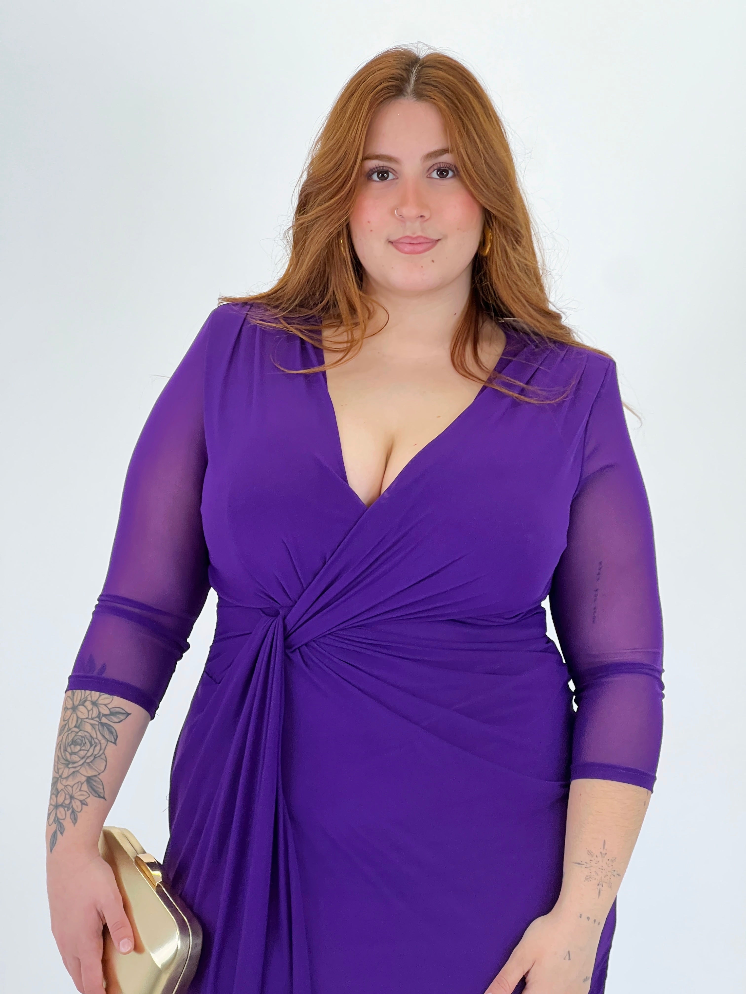 Vestido midi con manga Glenda