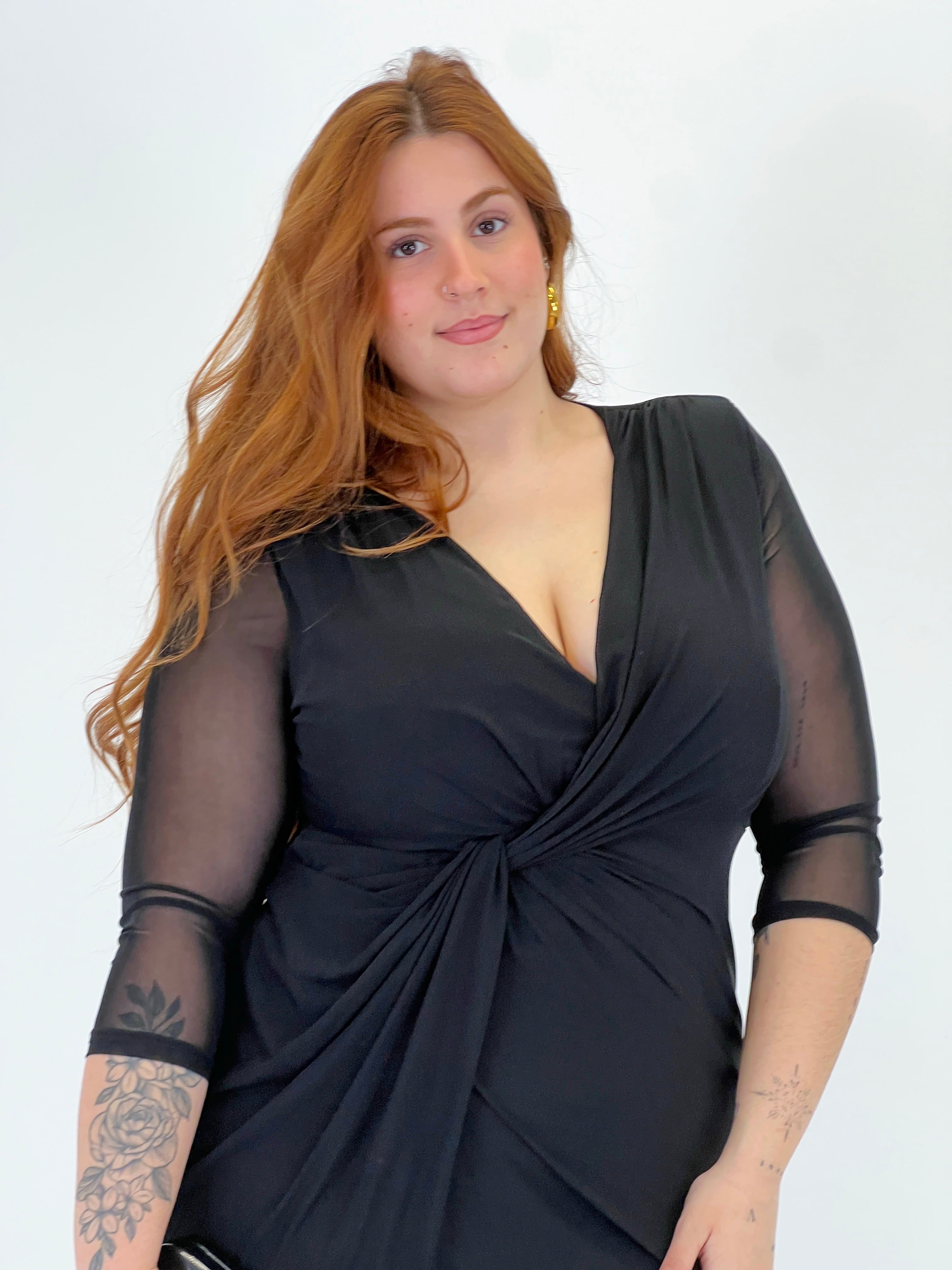 Vestido midi con manga Glenda