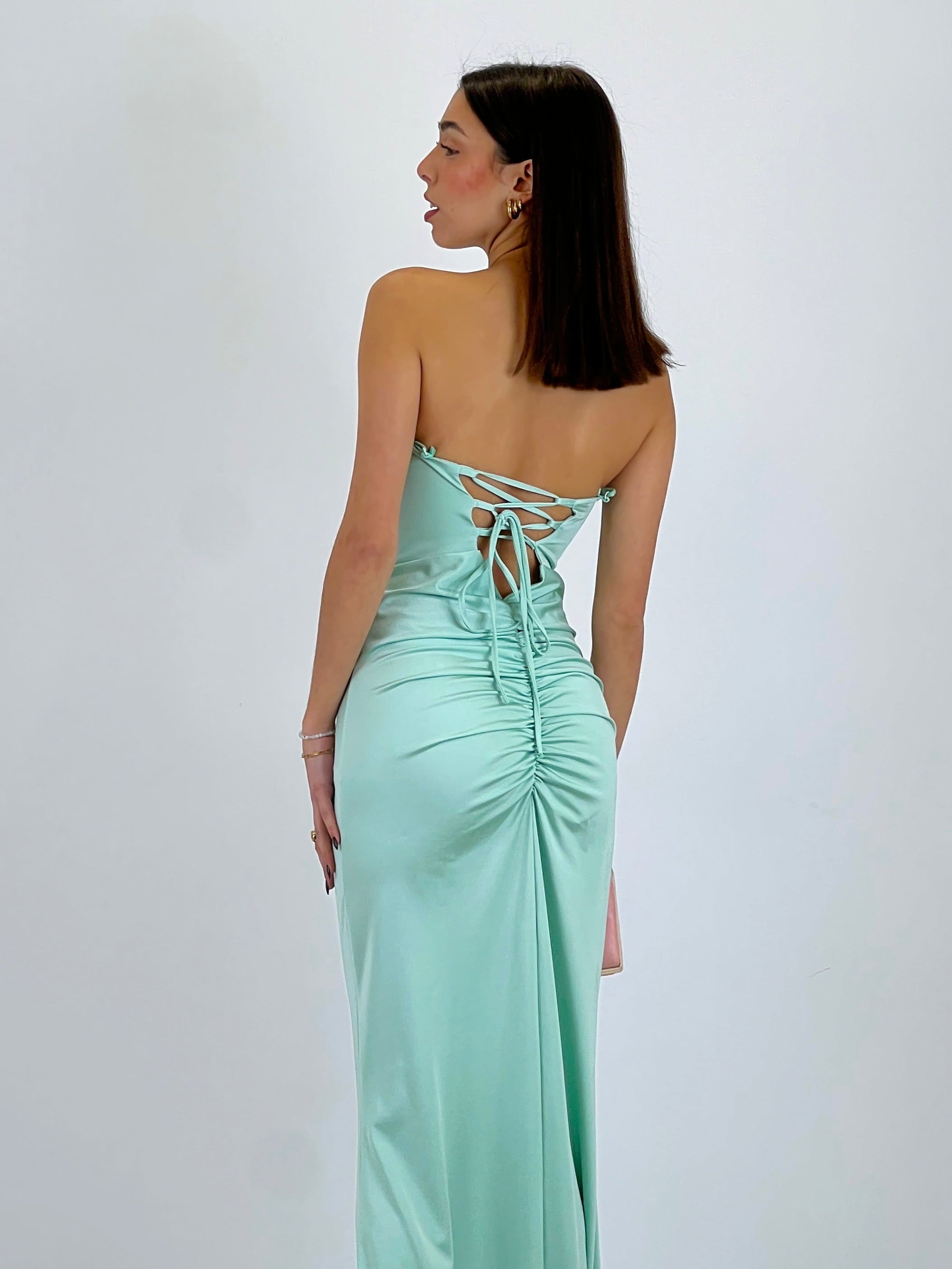 Vestido fruncido espalda cruzada Dina - Zebra&Maduixa®