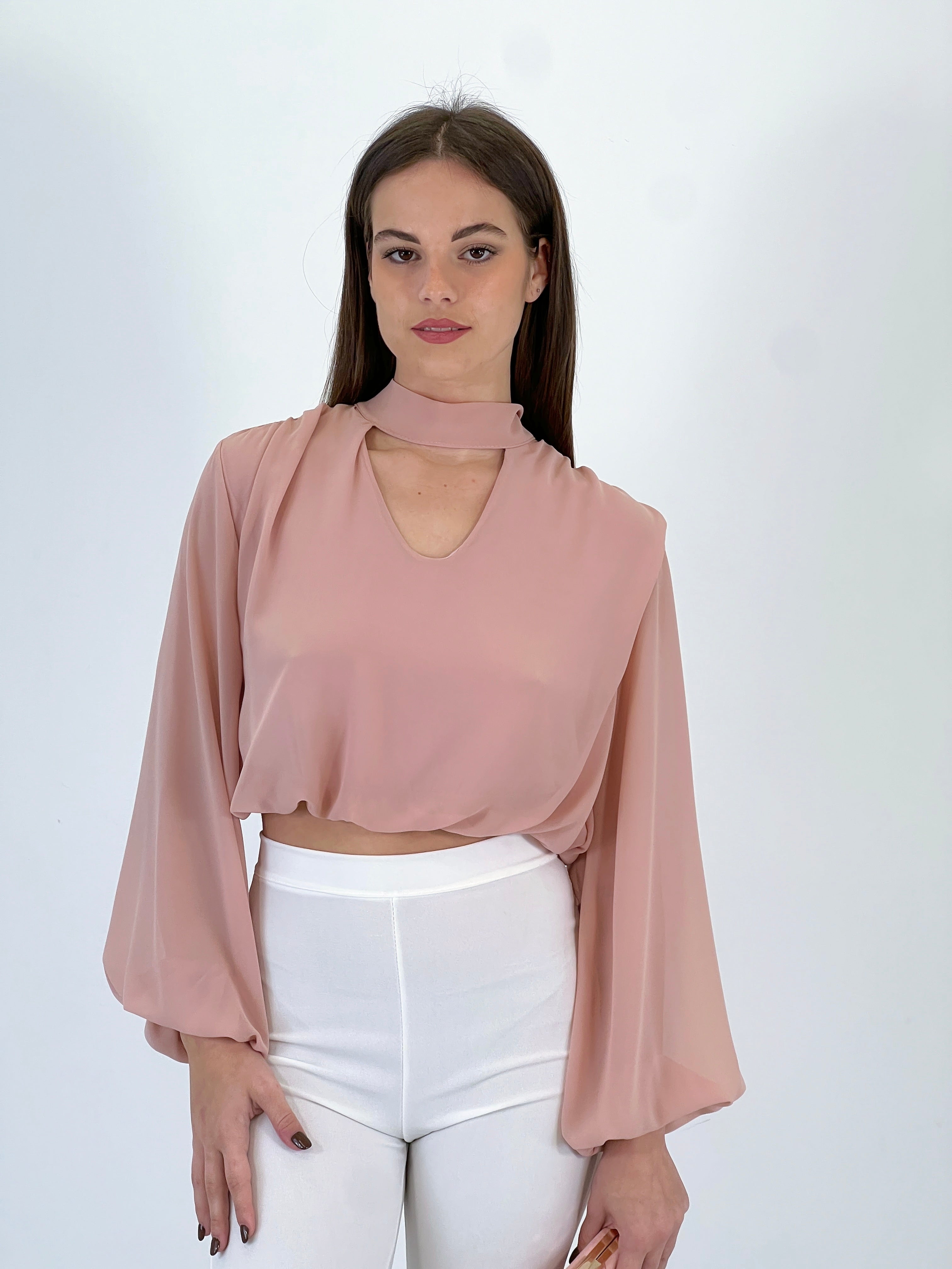 Blusa crop gasa choker - Zebra&Maduixa®