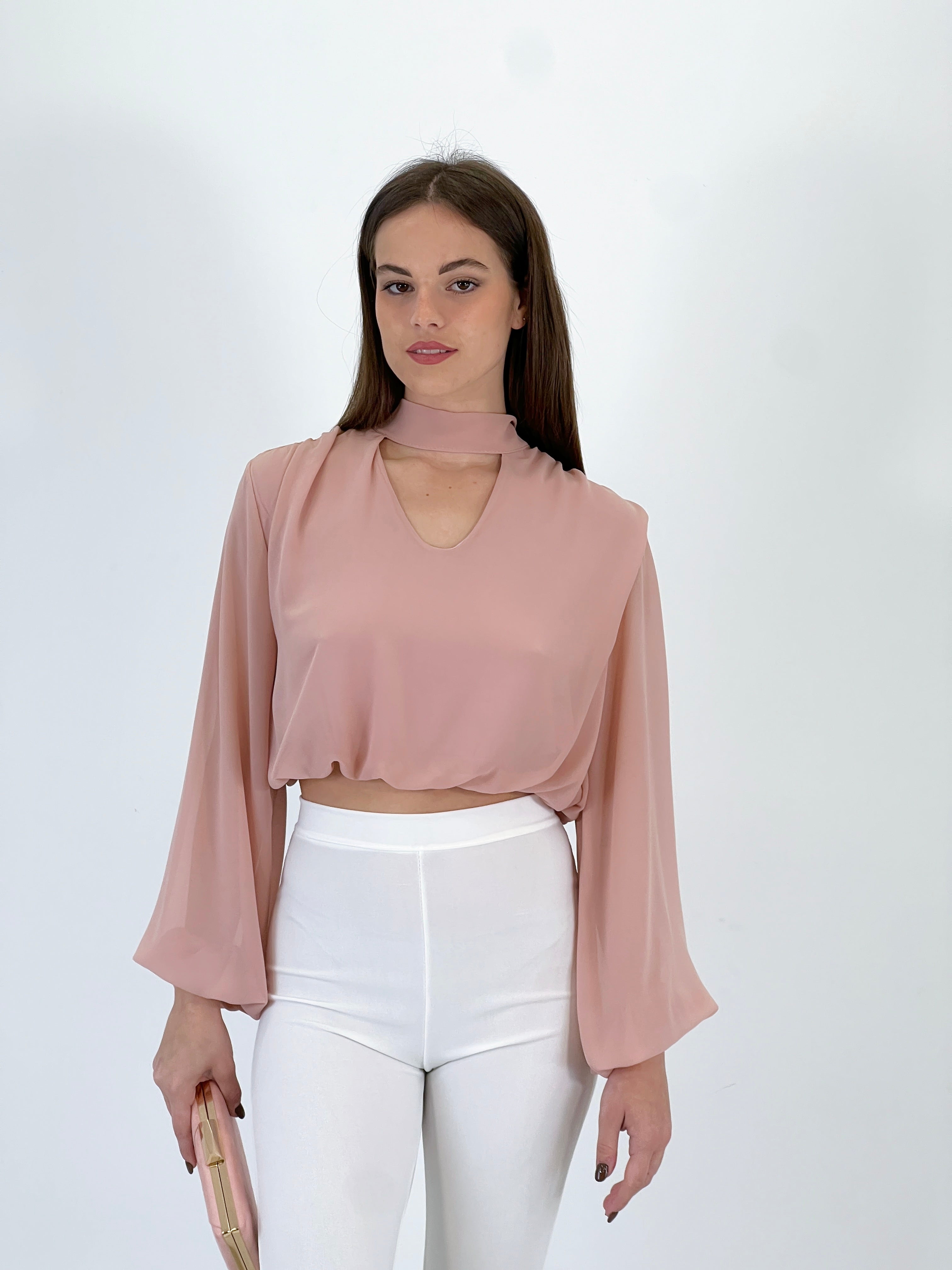 Blusa crop gasa choker - Zebra&Maduixa®