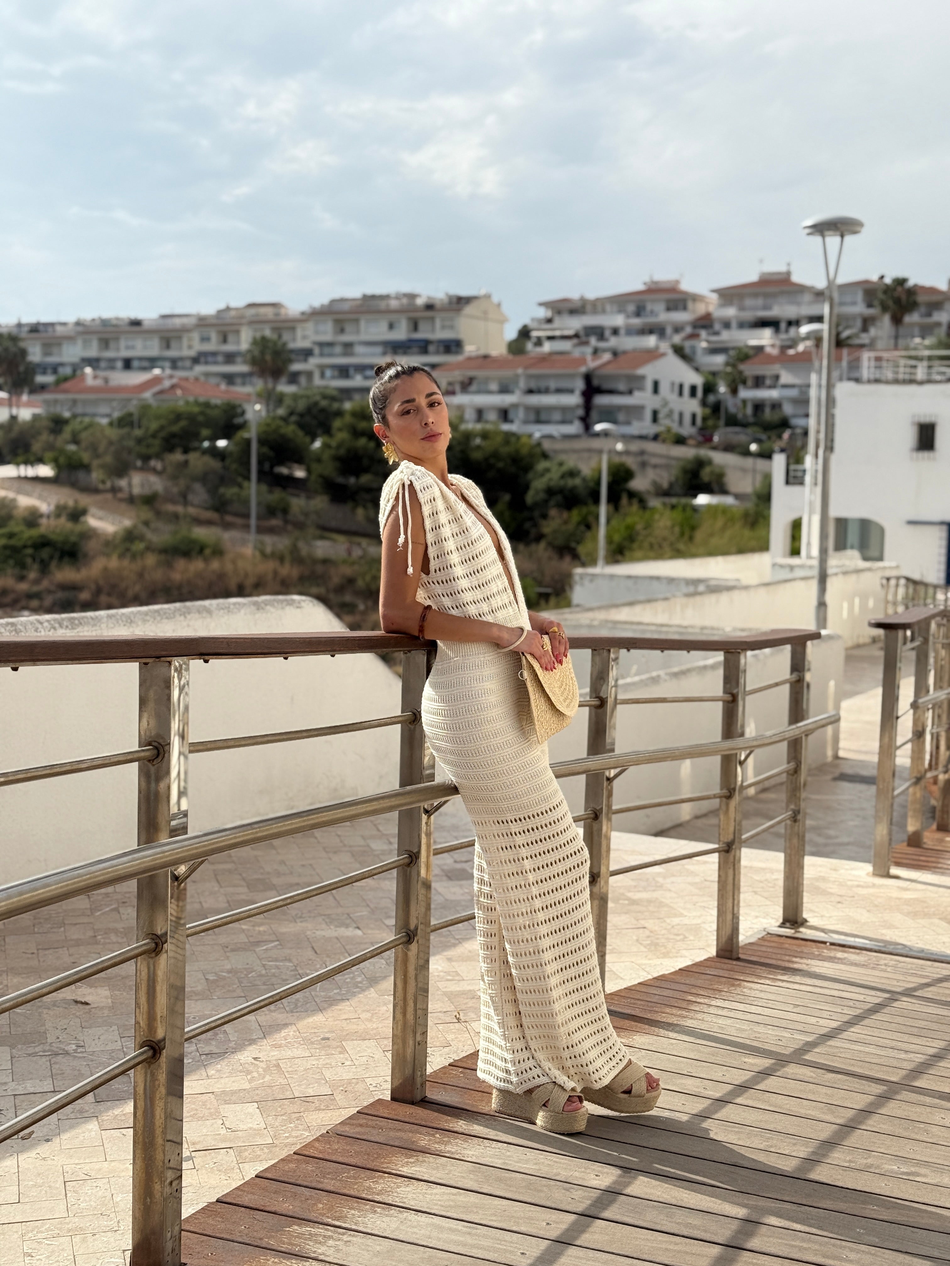 Crochet flare jumpsuit